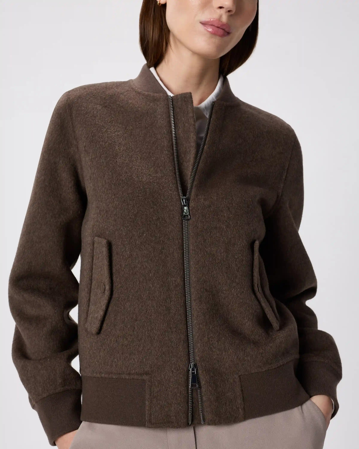 Double-Faced Merino Wool Bomber Jacket
