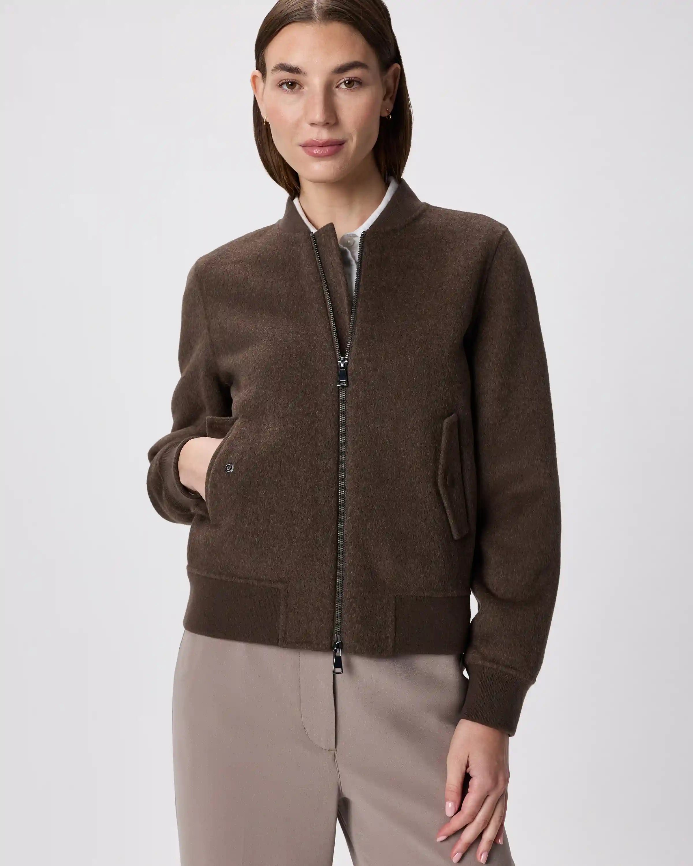 Double-Faced Merino Wool Bomber Jacket