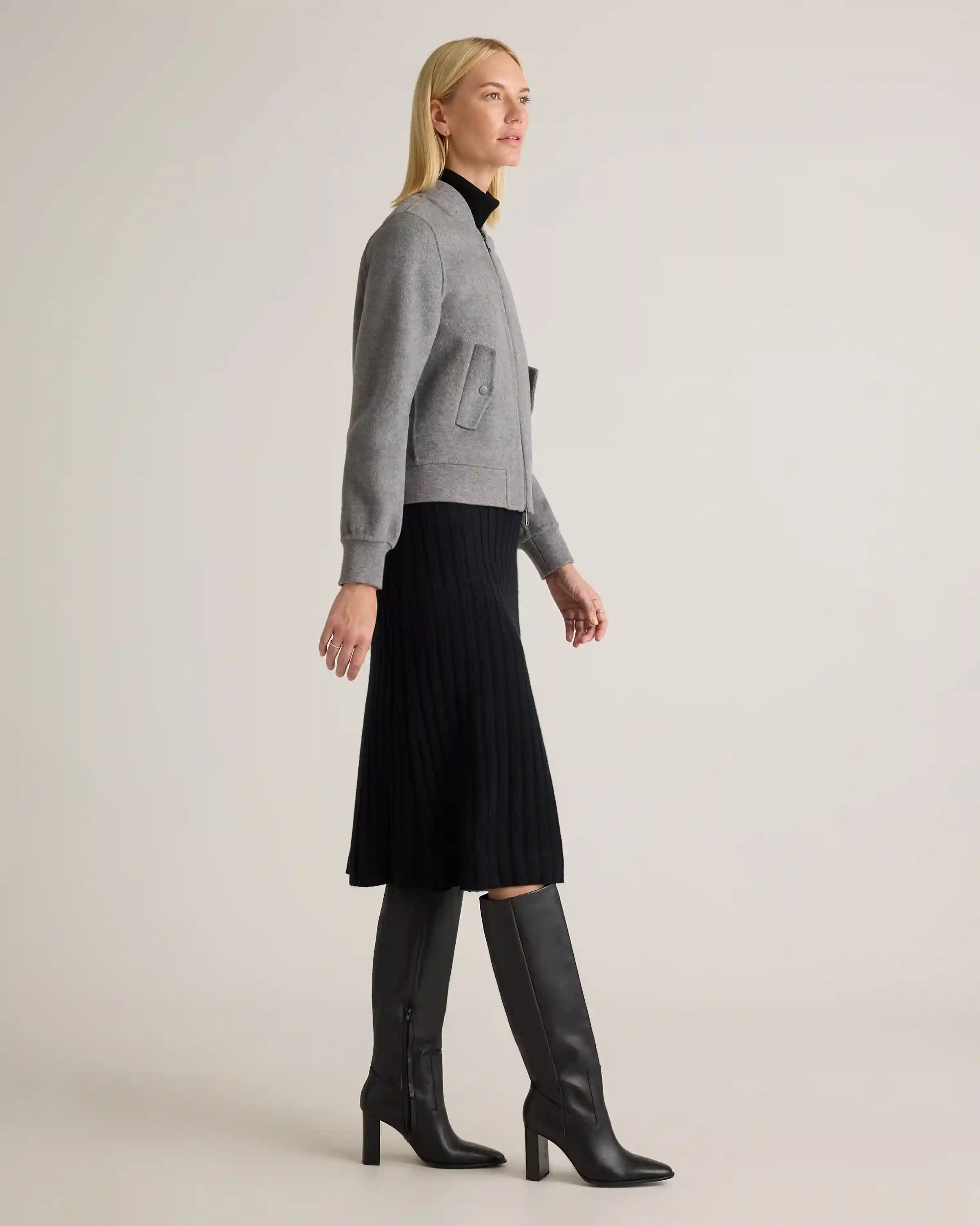 Double-Faced Merino Wool Bomber Jacket
