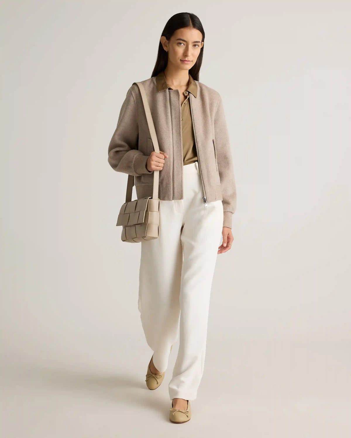 Double-Faced Merino Wool Bomber Jacket