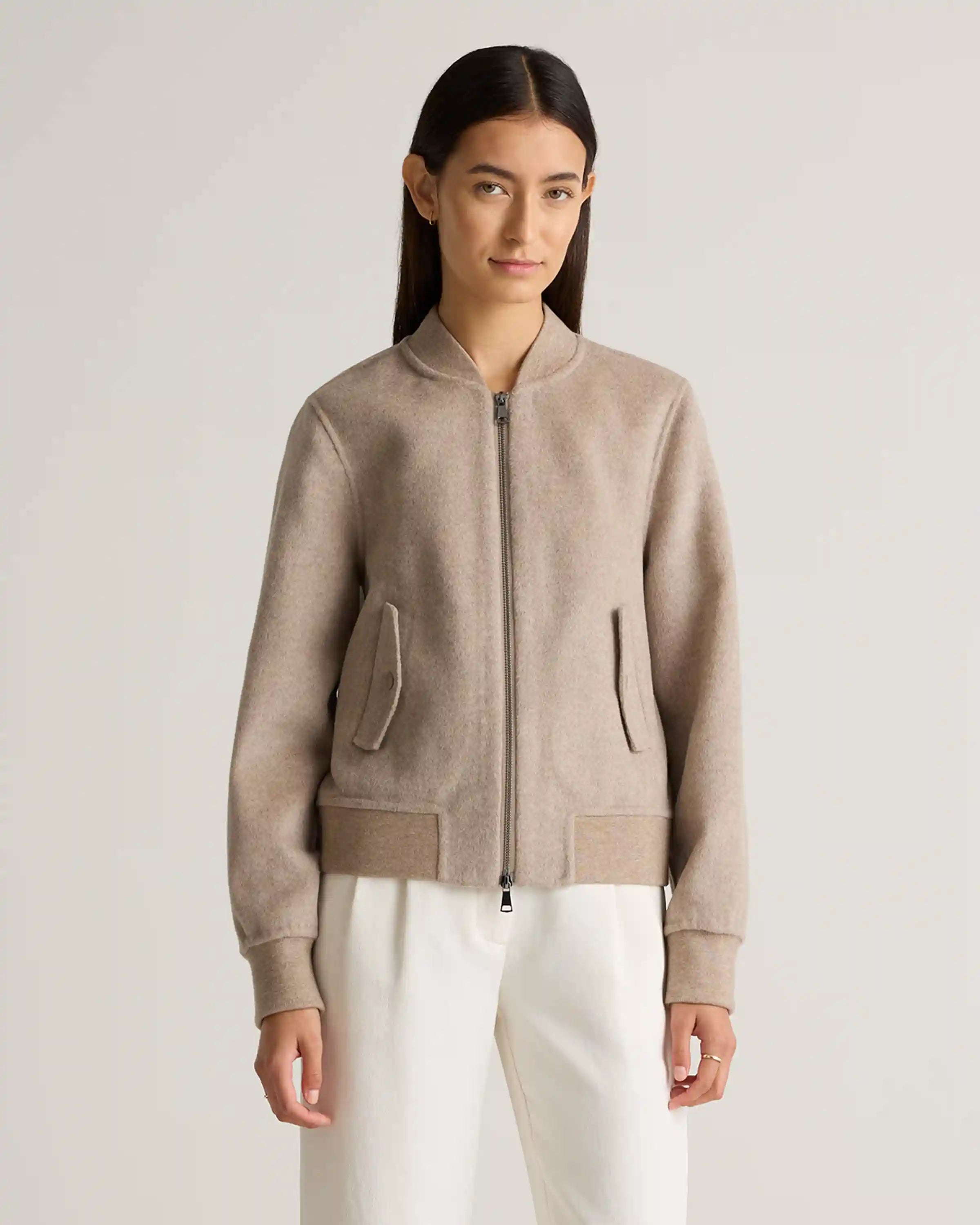 Double-Faced Merino Wool Bomber Jacket