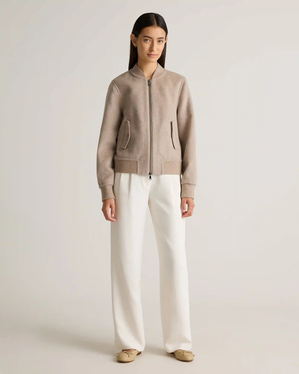 Double-Faced Merino Wool Bomber Jacket
