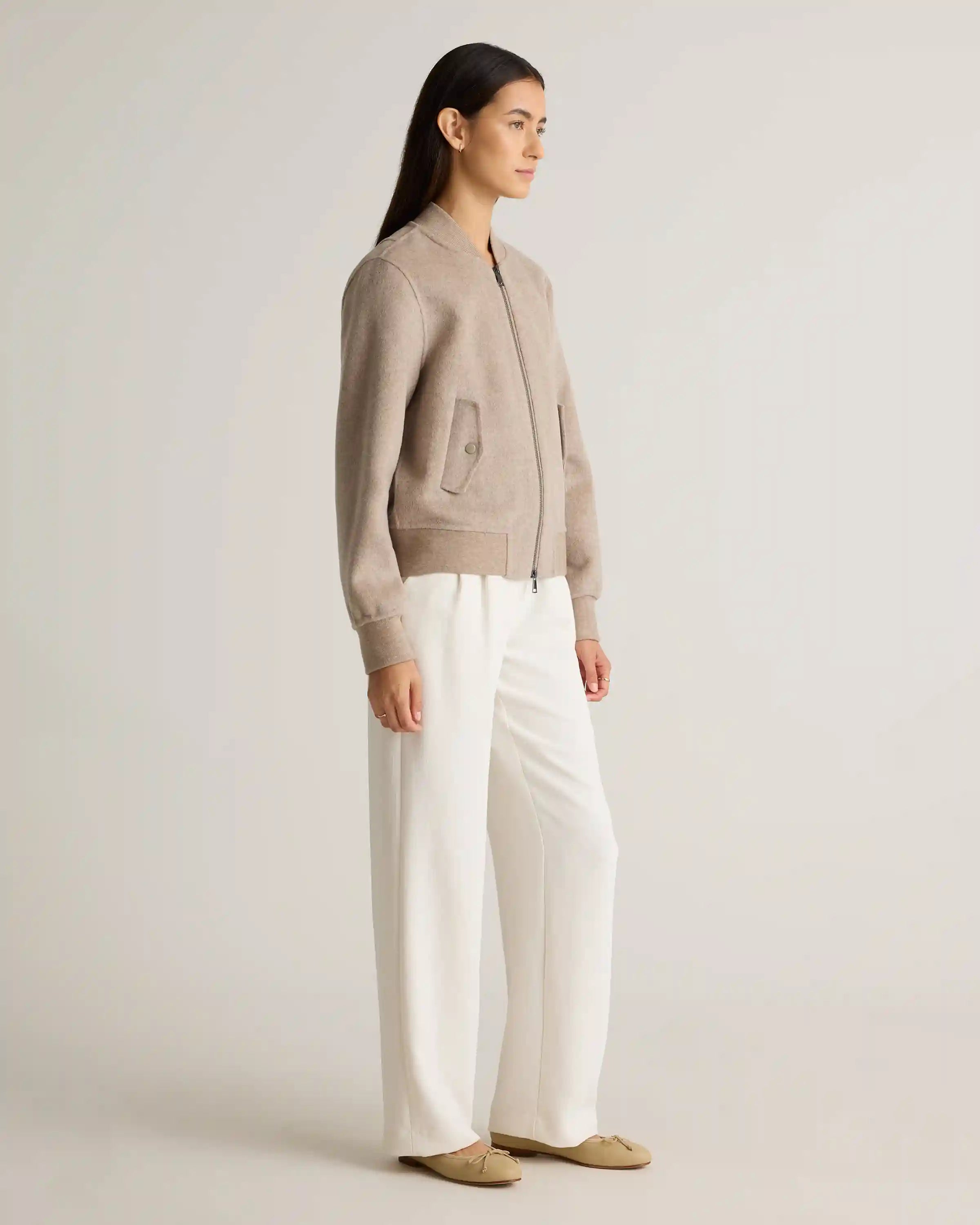 Double-Faced Merino Wool Bomber Jacket