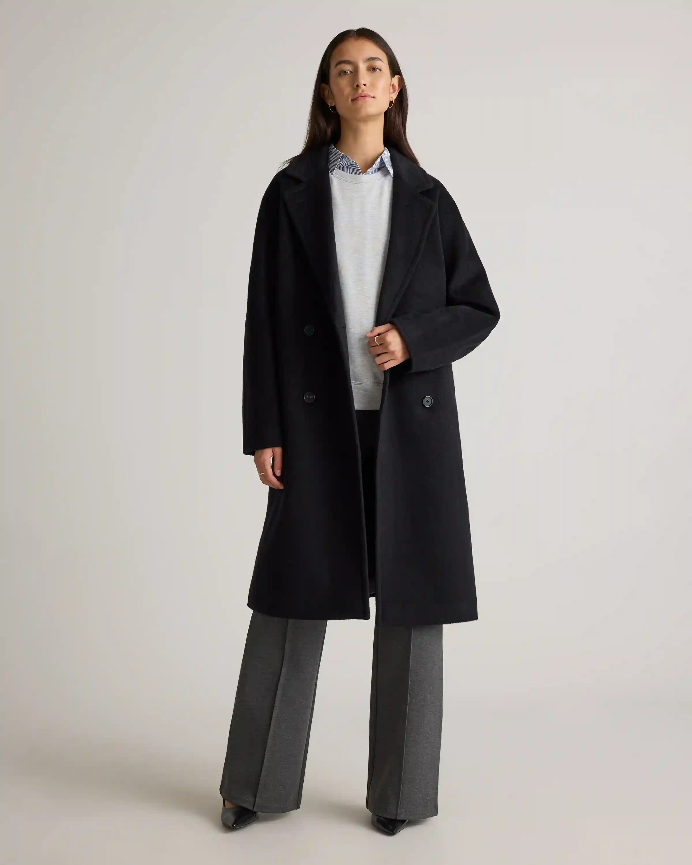 Camel Hair Double-Breasted Slouch Coat