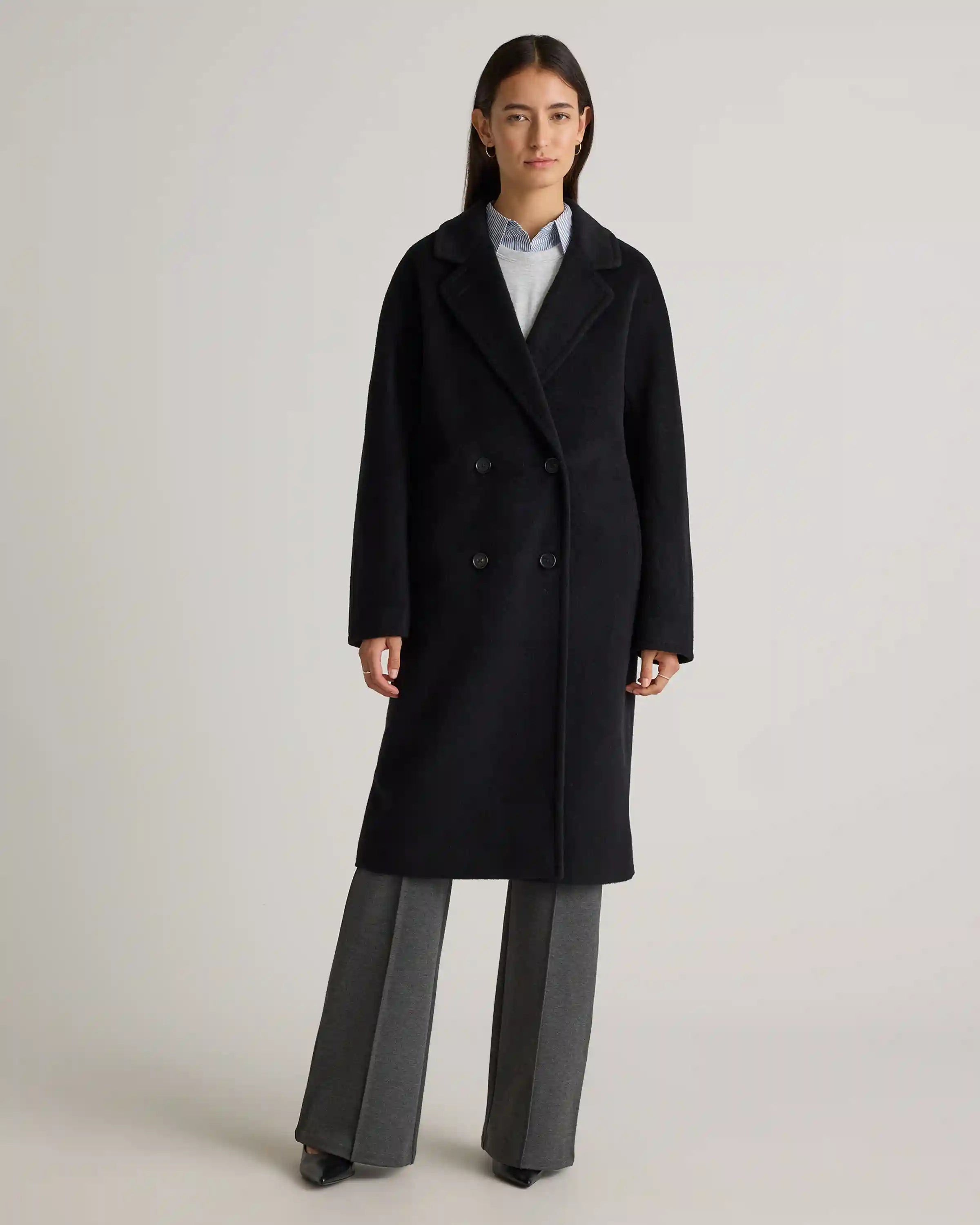 Camel Hair Double-Breasted Slouch Coat