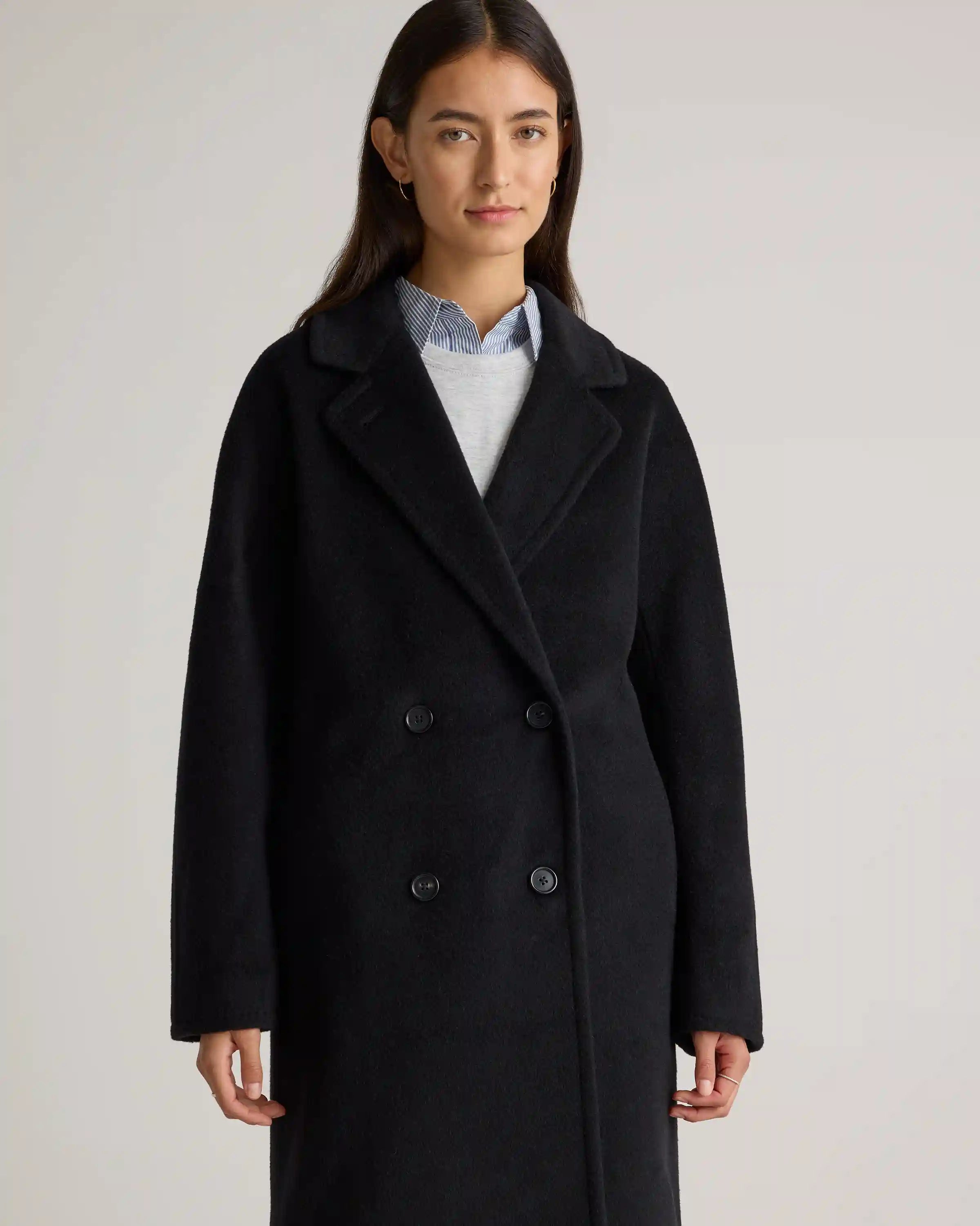 Camel Hair Double-Breasted Slouch Coat