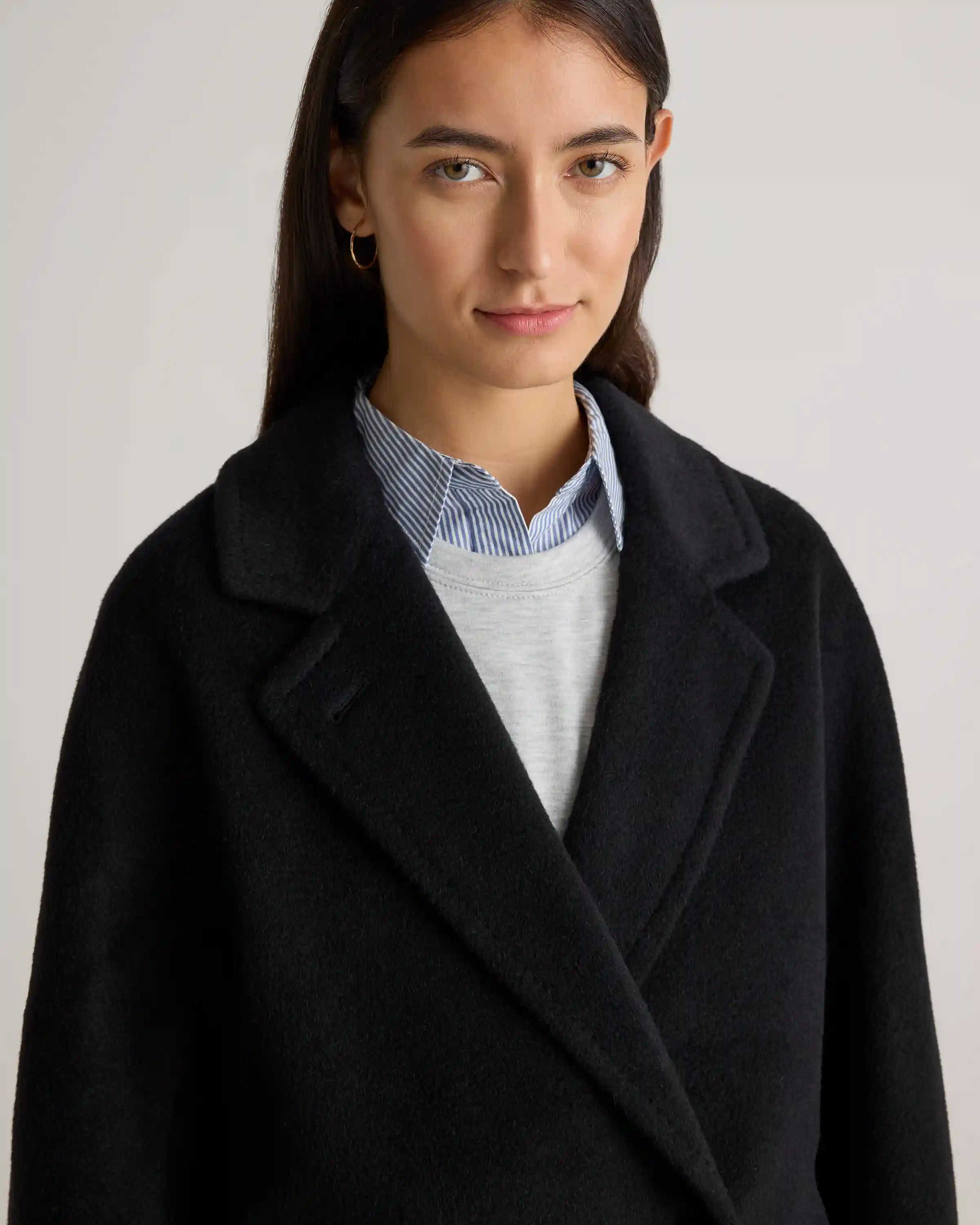 Camel Hair Double-Breasted Slouch Coat