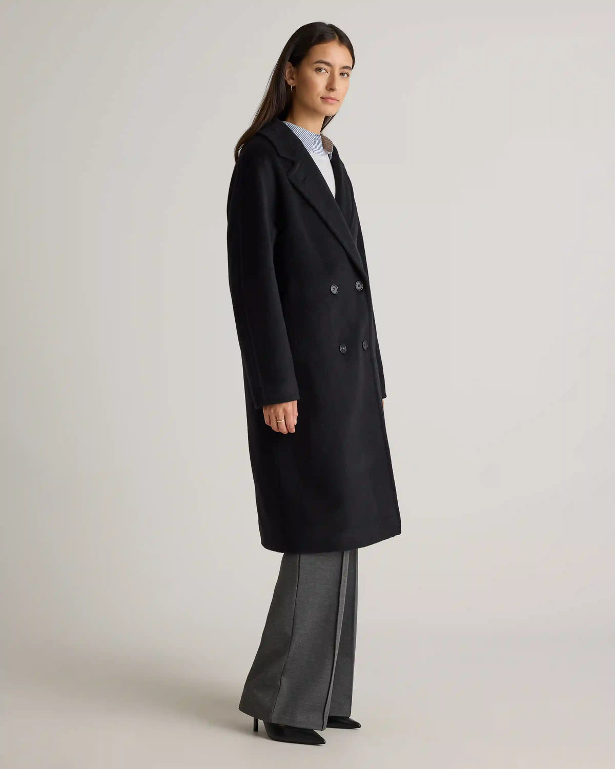 Camel Hair Double-Breasted Slouch Coat
