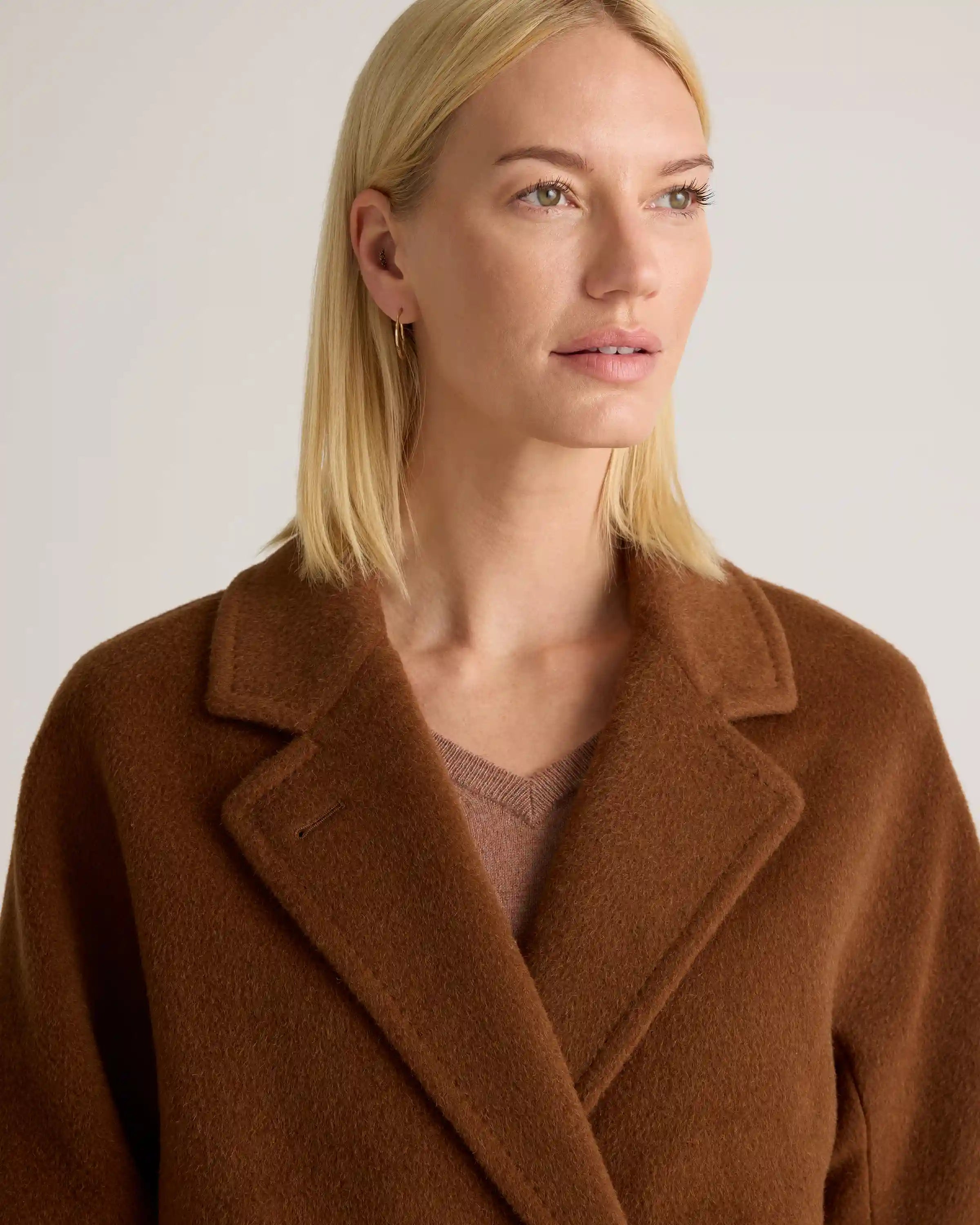 Camel Hair Double-Breasted Slouch Coat