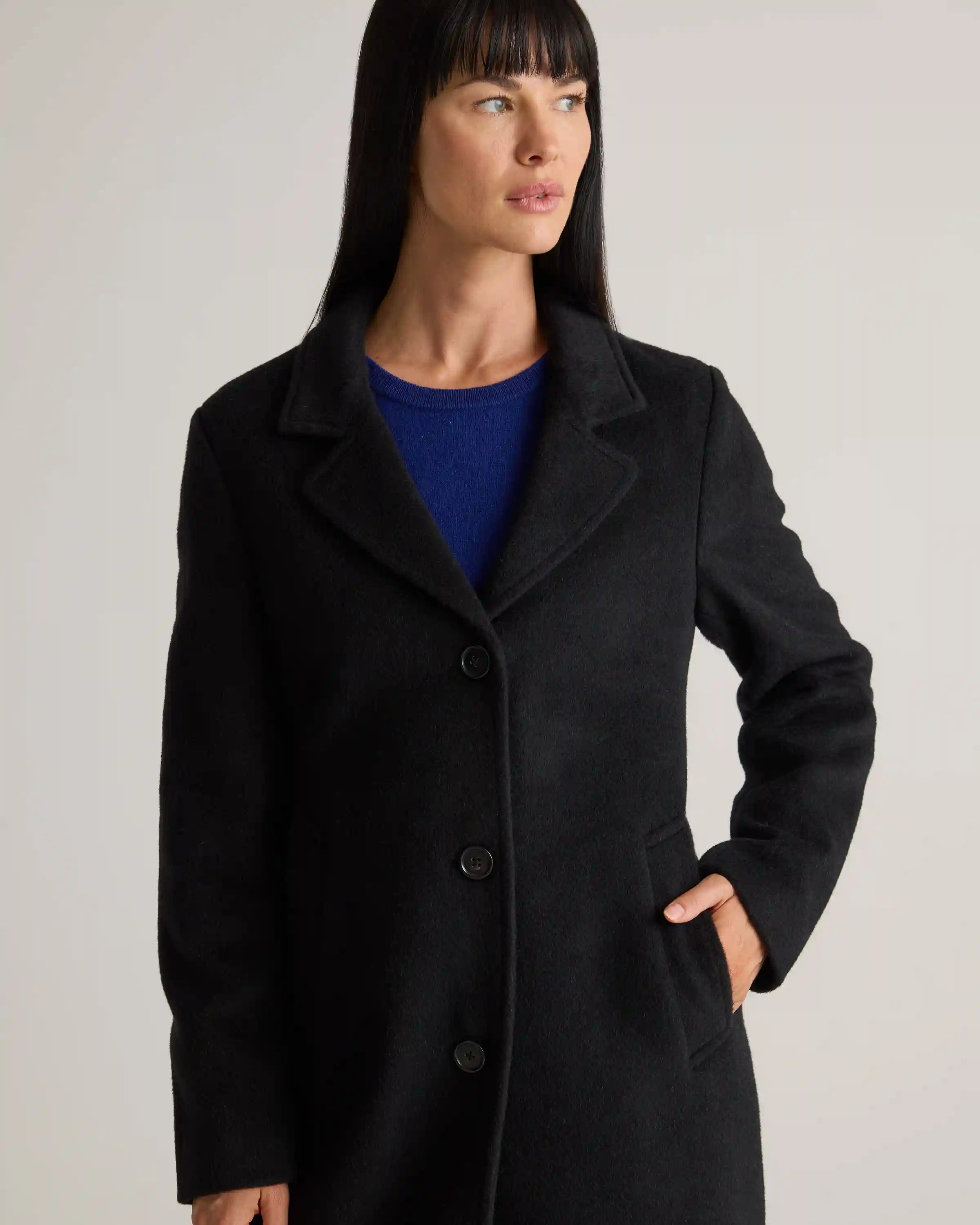 Camel Hair Single-Breasted Midi Coat