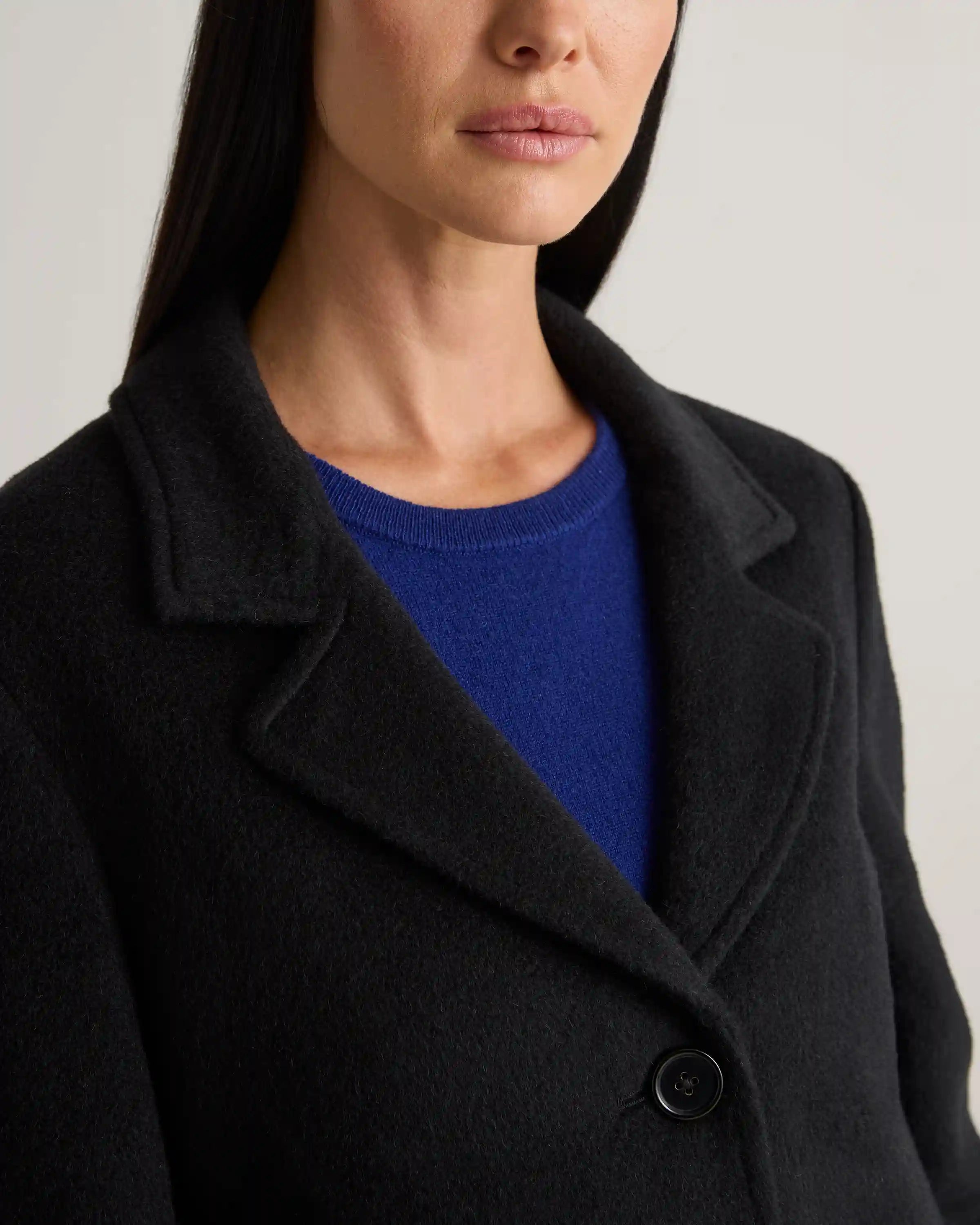 Camel Hair Single-Breasted Midi Coat