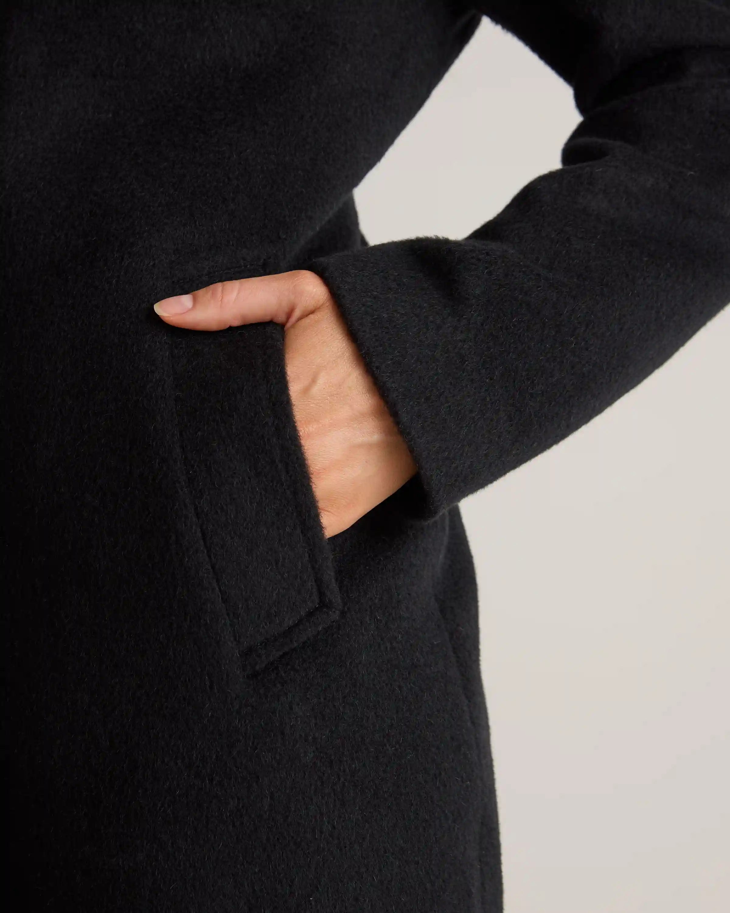 Camel Hair Single-Breasted Midi Coat
