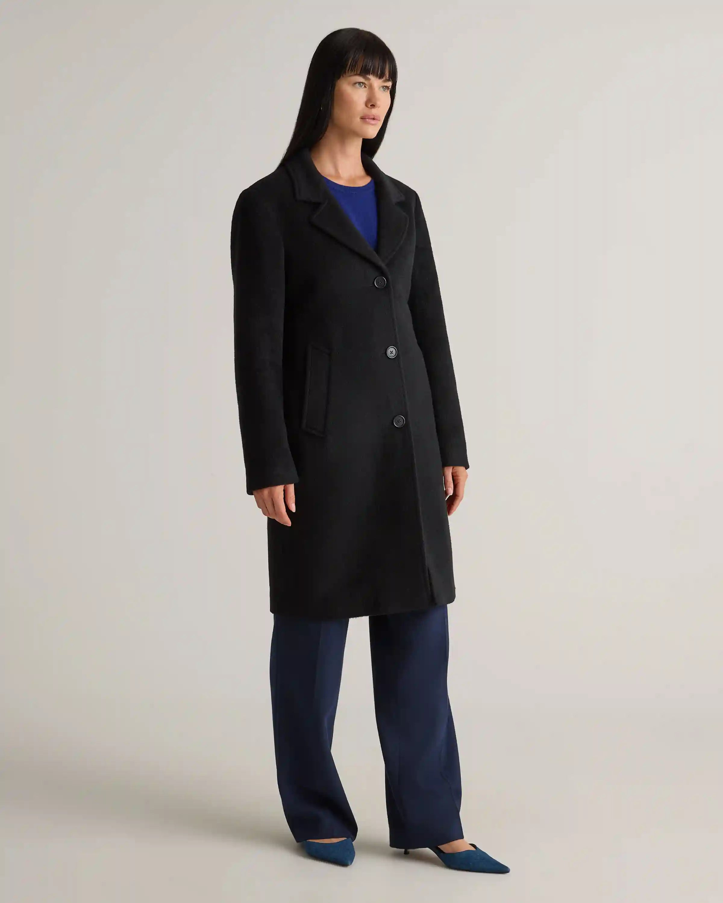 Camel Hair Single-Breasted Midi Coat