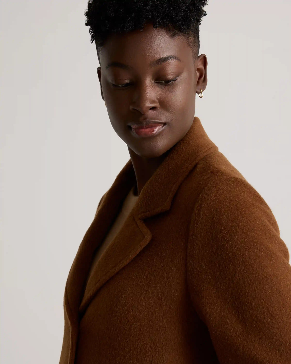 Camel Hair Single-Breasted Midi Coat