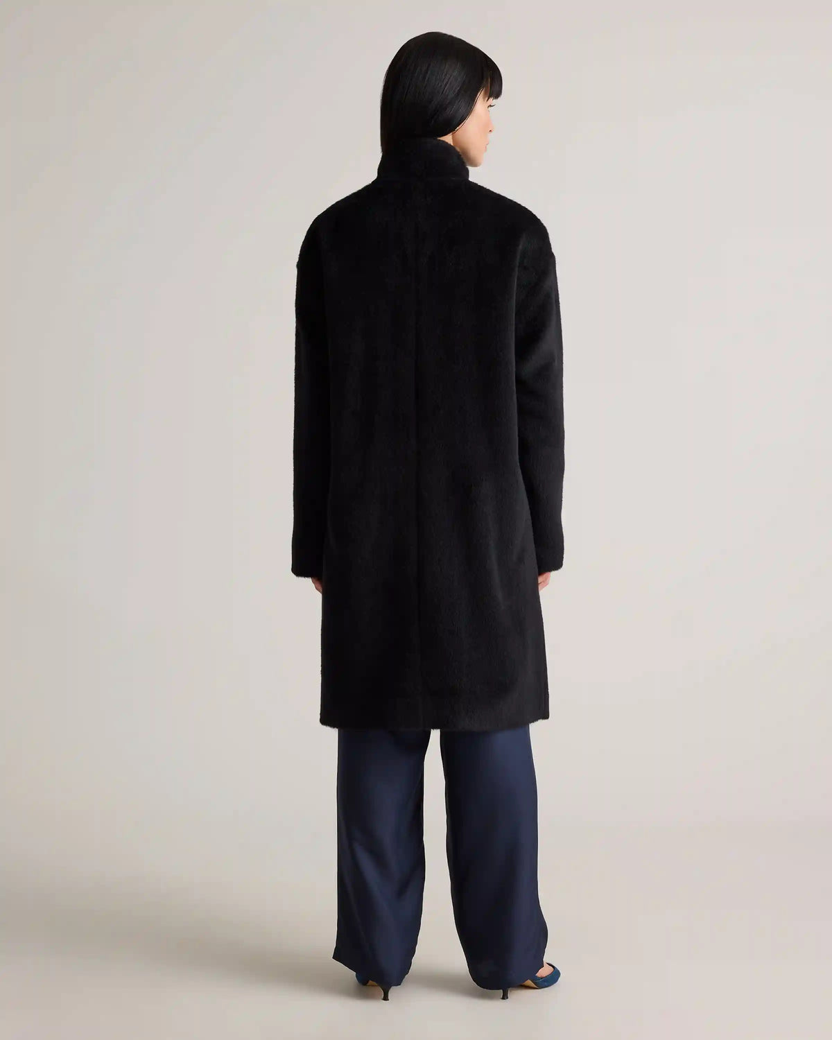Alpaca-Wool Stand Collar Coat