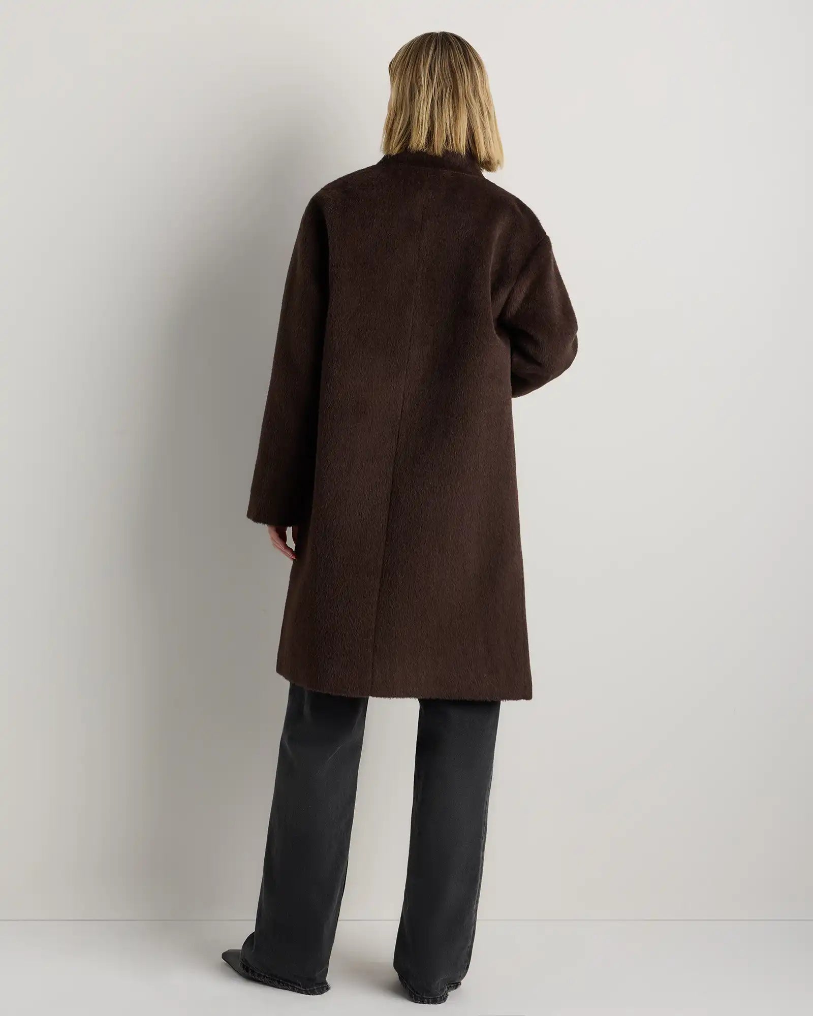 Alpaca-Wool Stand Collar Coat