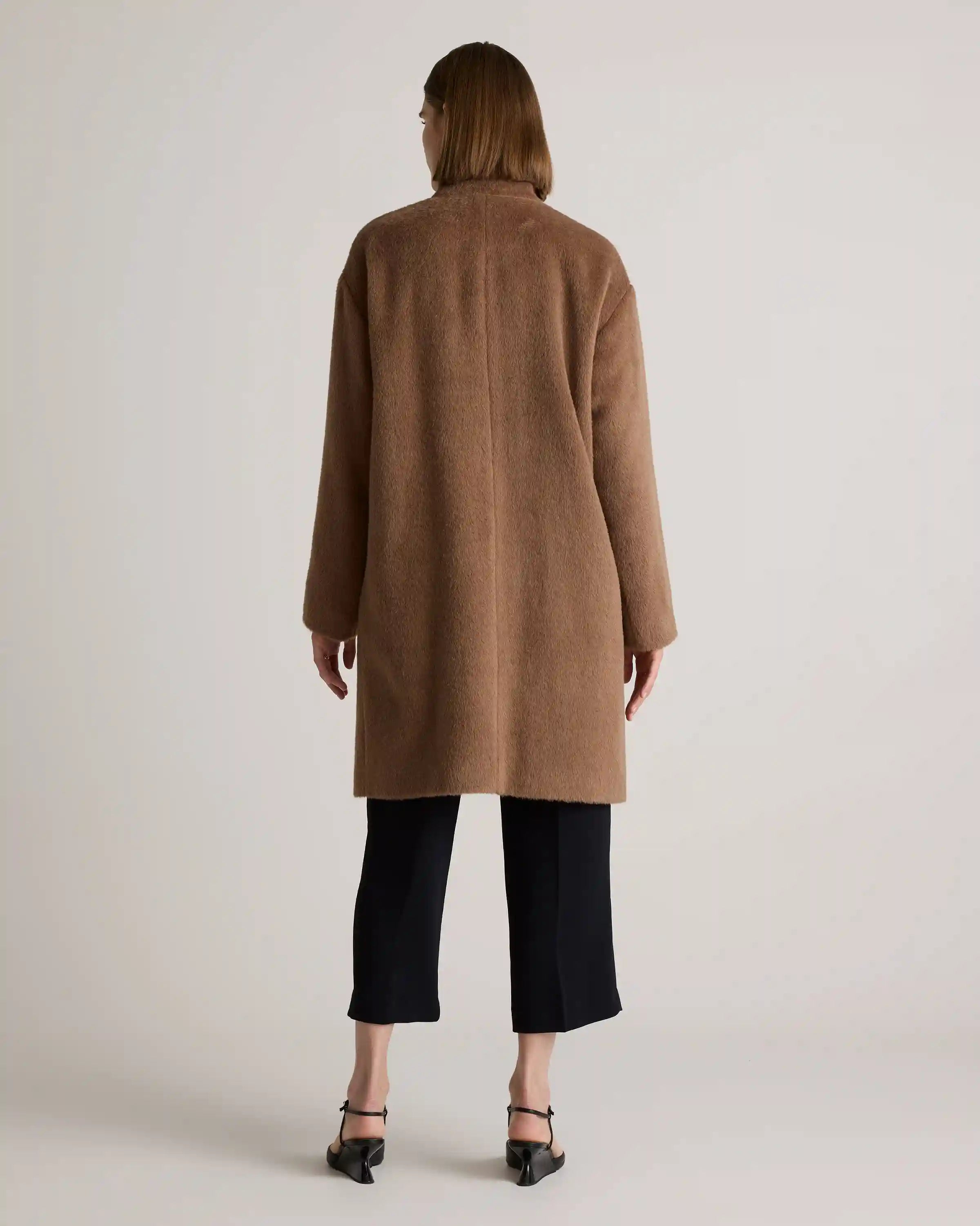 Alpaca-Wool Stand Collar Coat