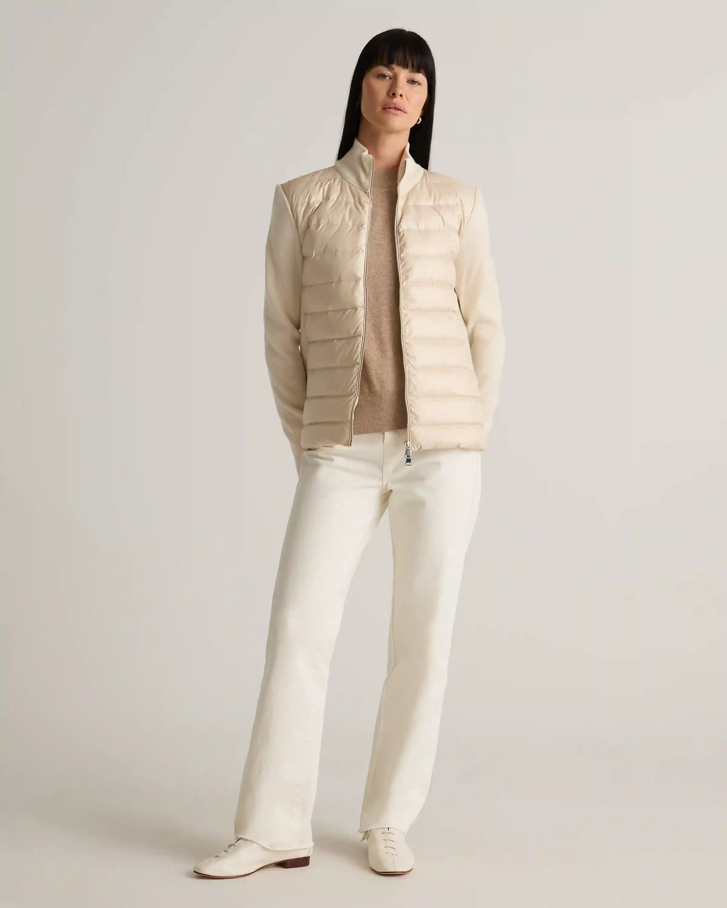 Mixed Media Down and Cashmere Jacket