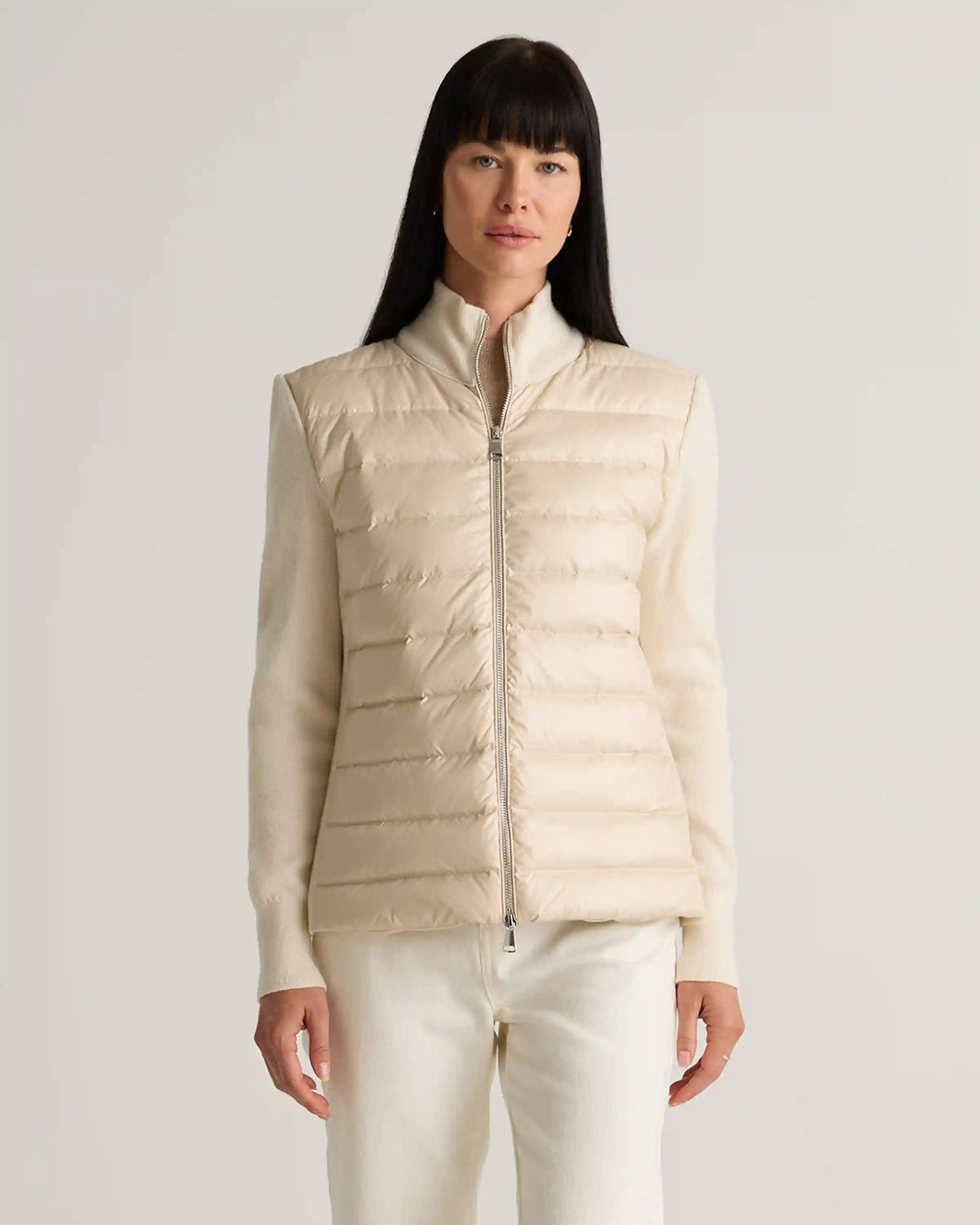 Mixed Media Down and Cashmere Jacket