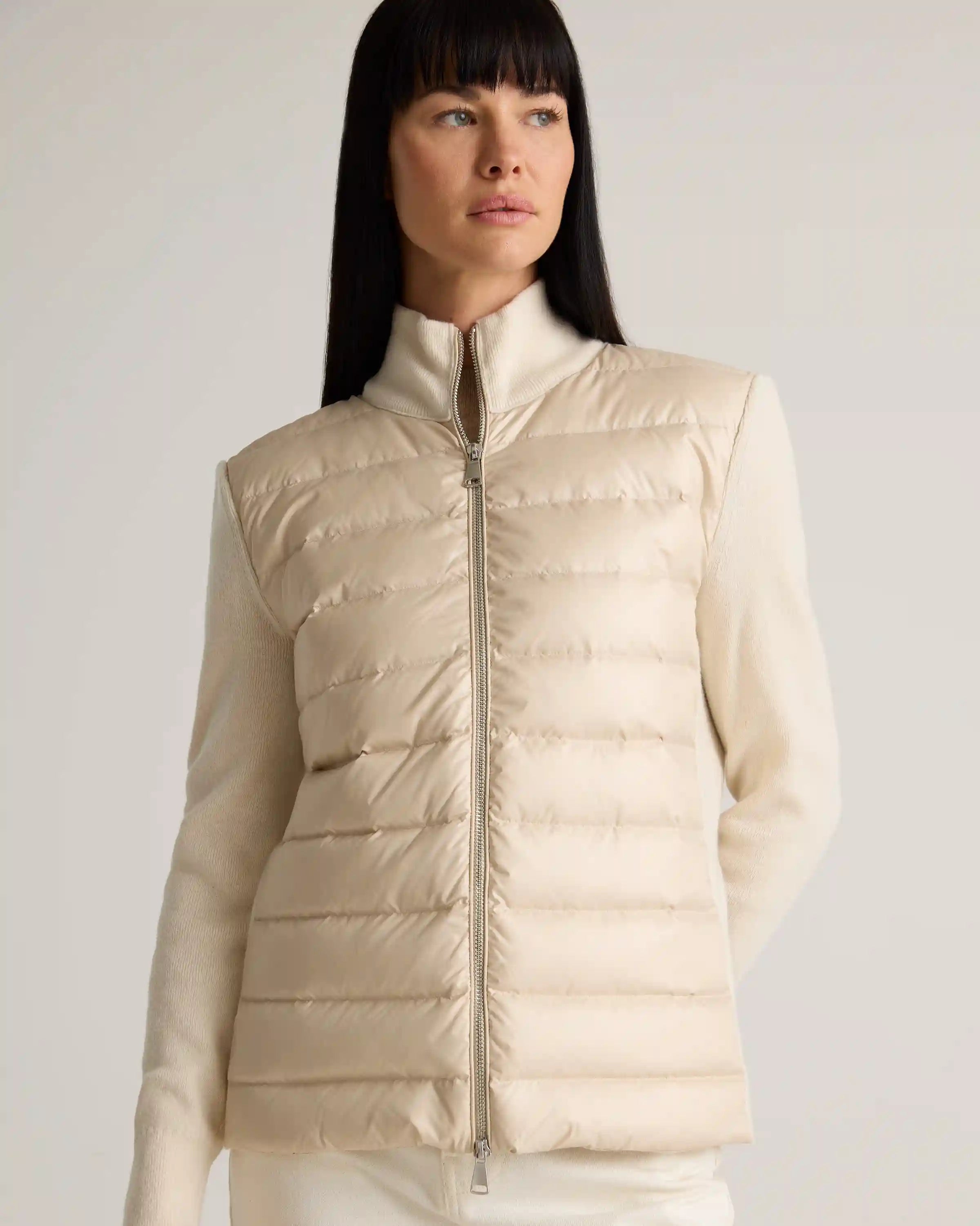 Mixed Media Down and Cashmere Jacket