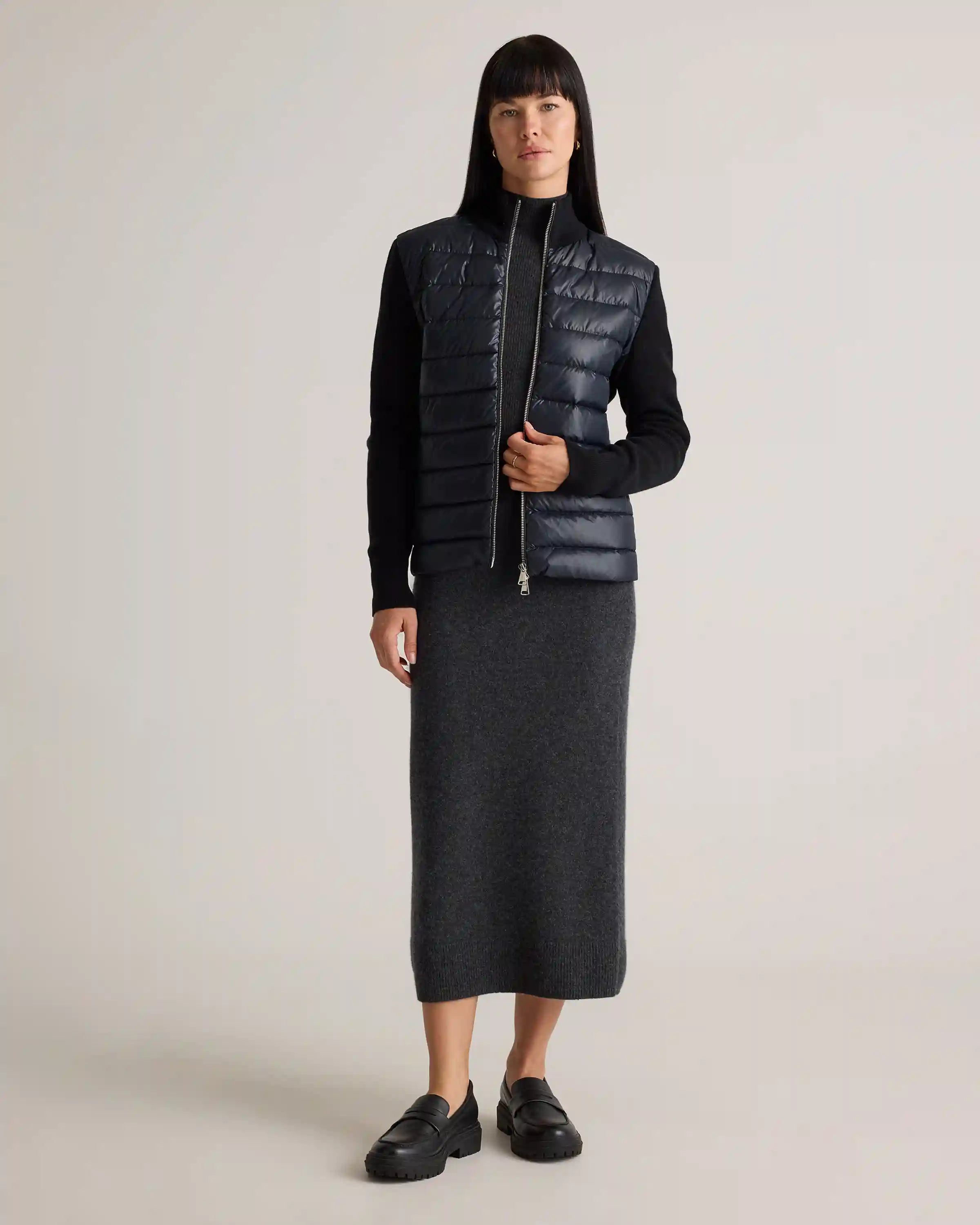 Mixed Media Down and Cashmere Jacket