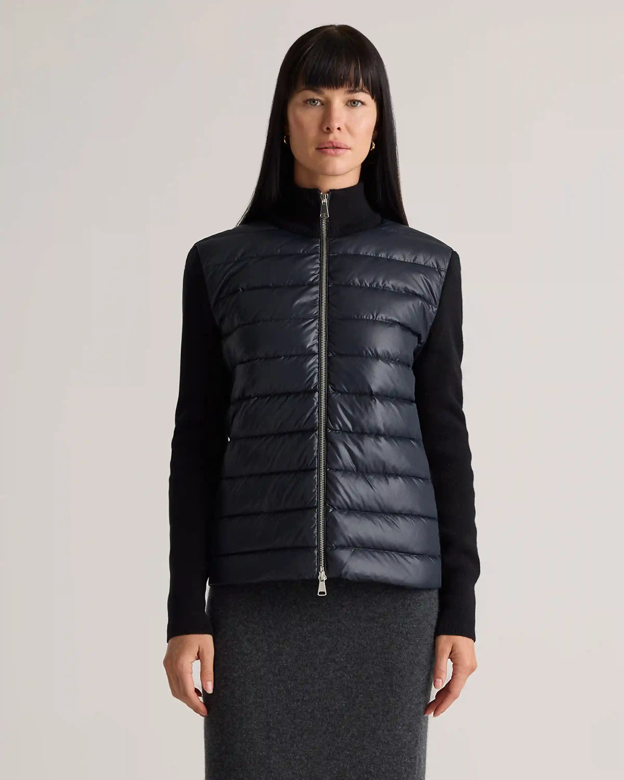Mixed Media Down and Cashmere Jacket