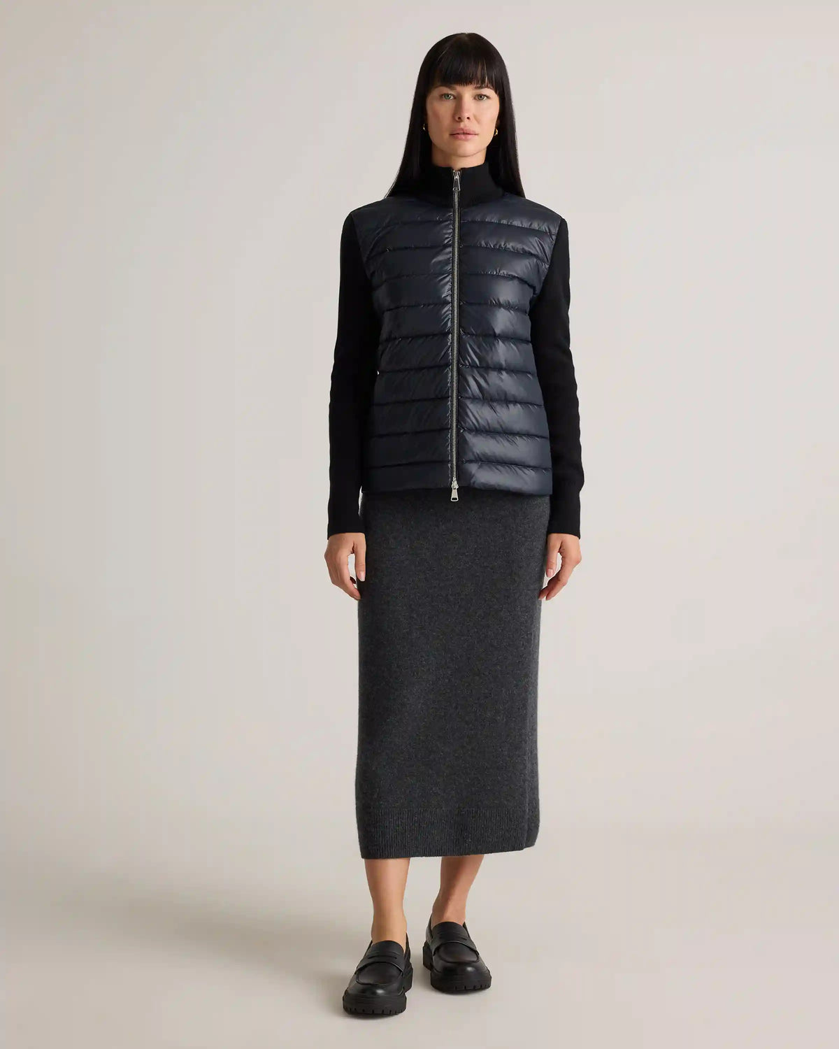 Mixed Media Down and Cashmere Jacket