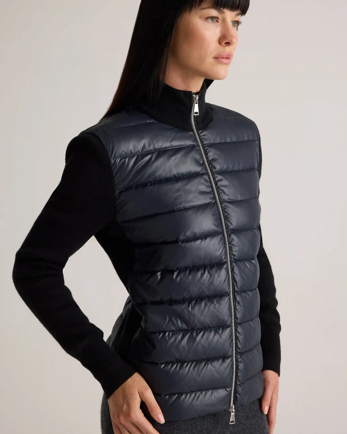 Mixed Media Down and Cashmere Jacket