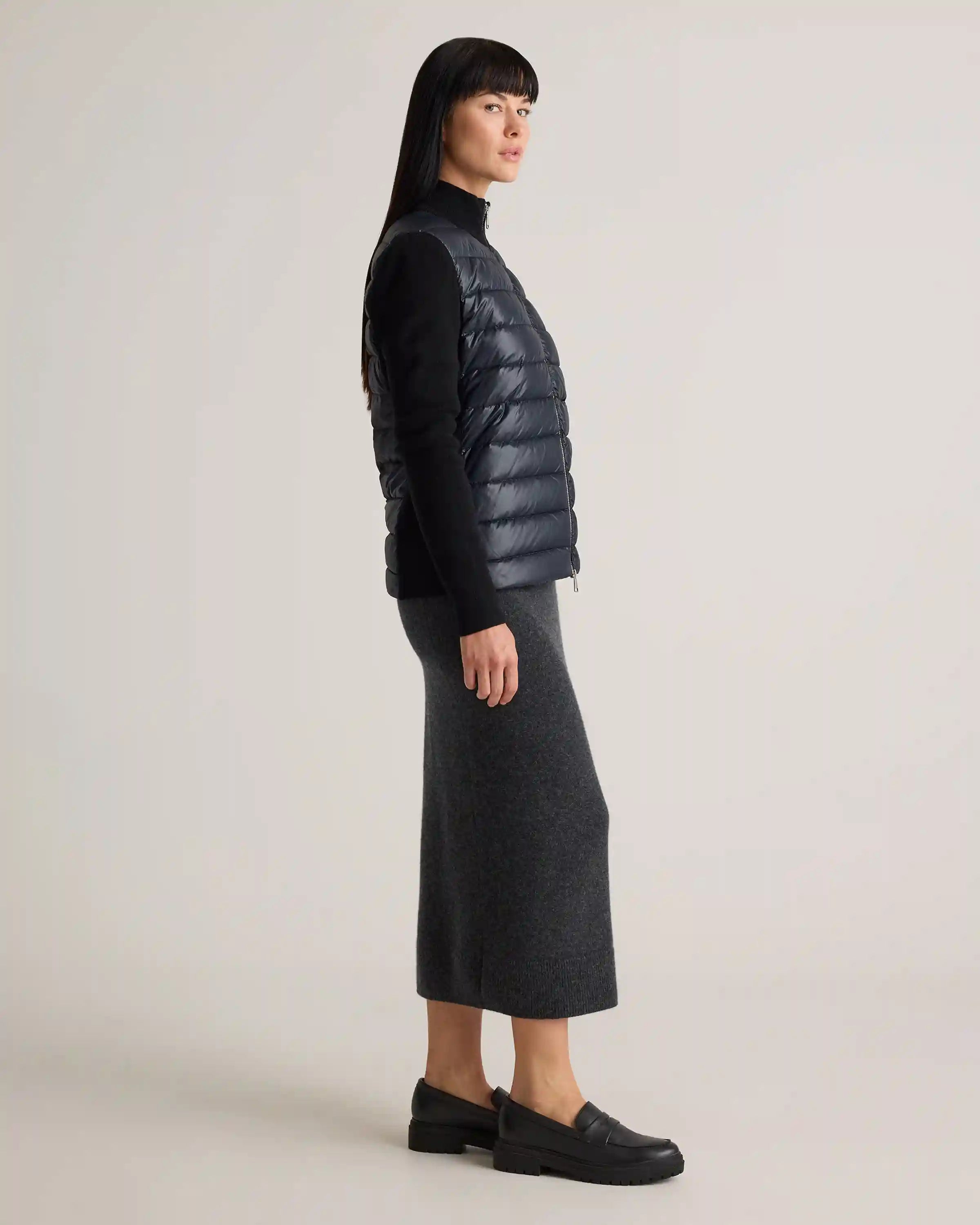 Mixed Media Down and Cashmere Jacket