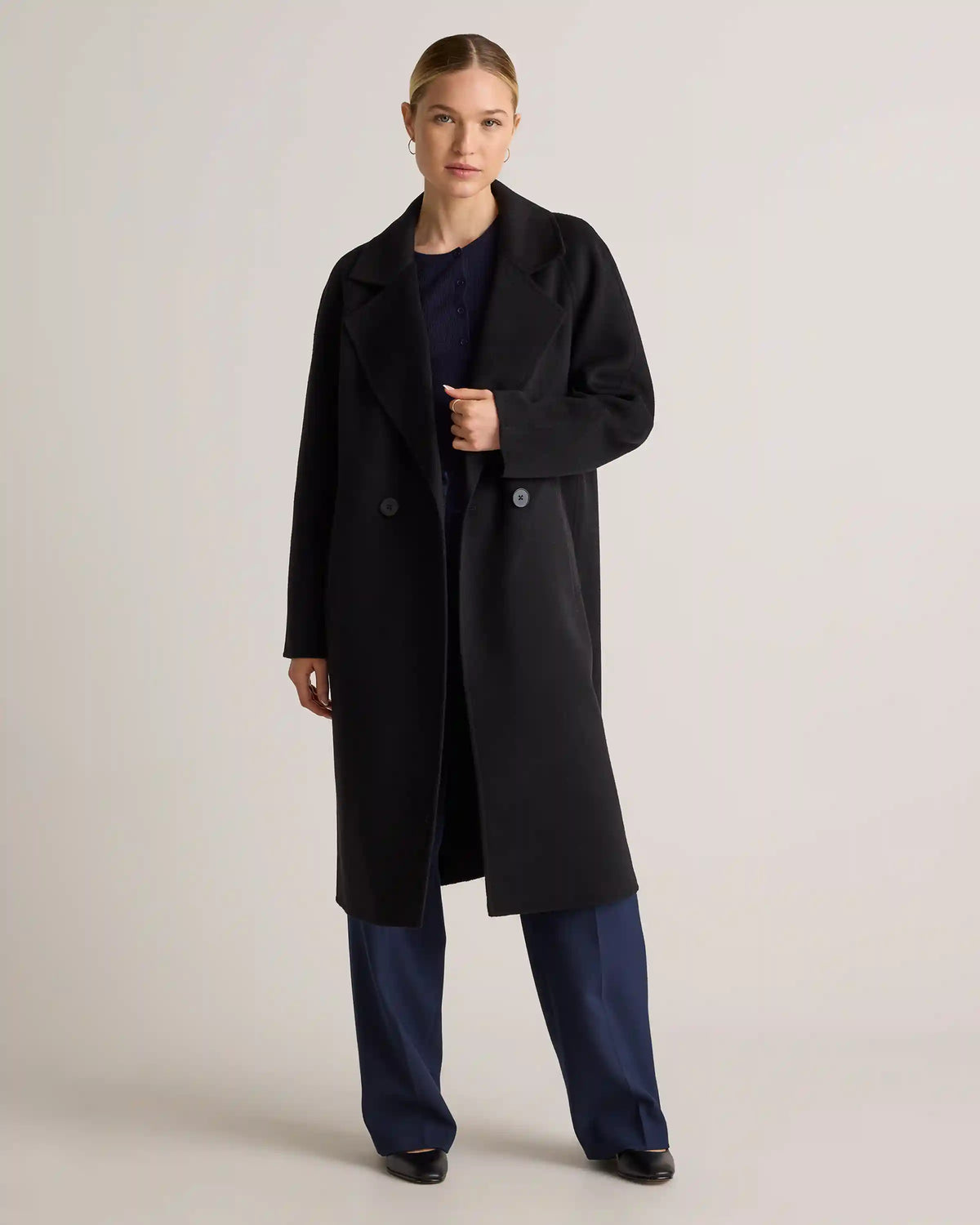 Double-Faced Merino Wool Notched Lapel Coat