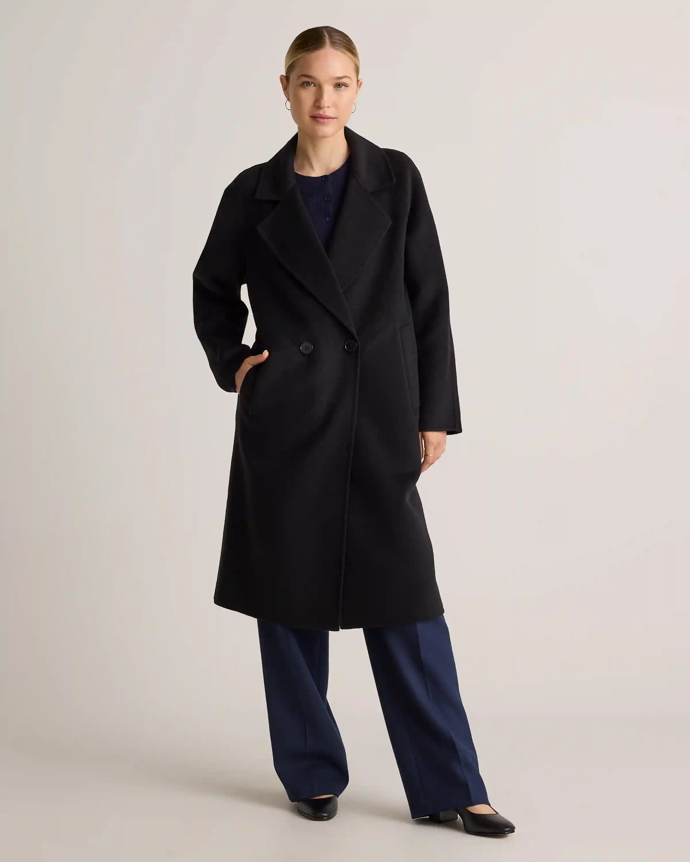 Double-Faced Merino Wool Notched Lapel Coat