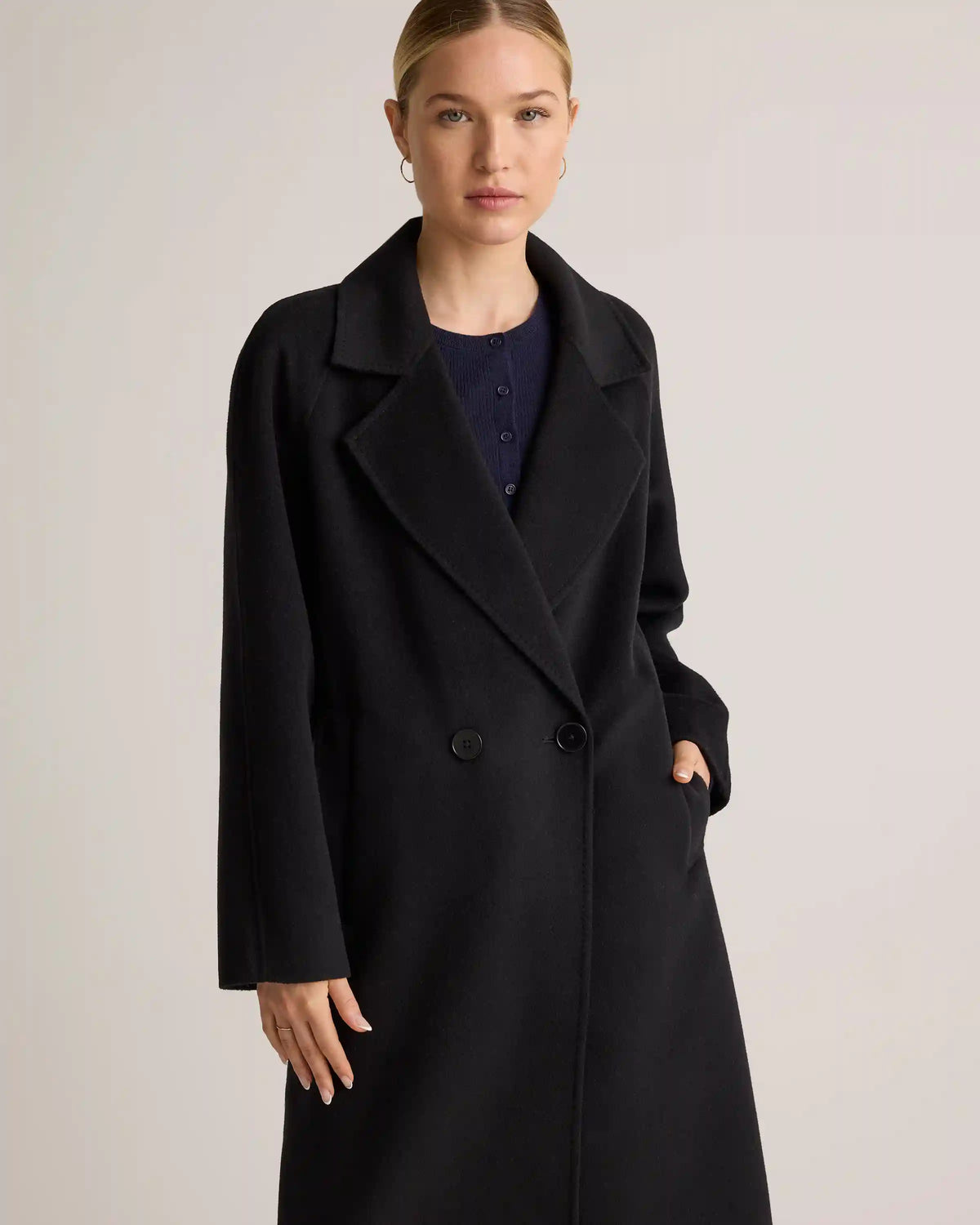 Double-Faced Merino Wool Notched Lapel Coat