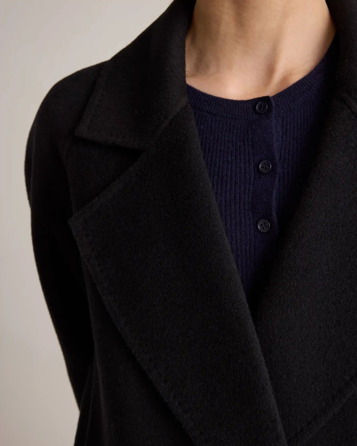 Double-Faced Merino Wool Notched Lapel Coat