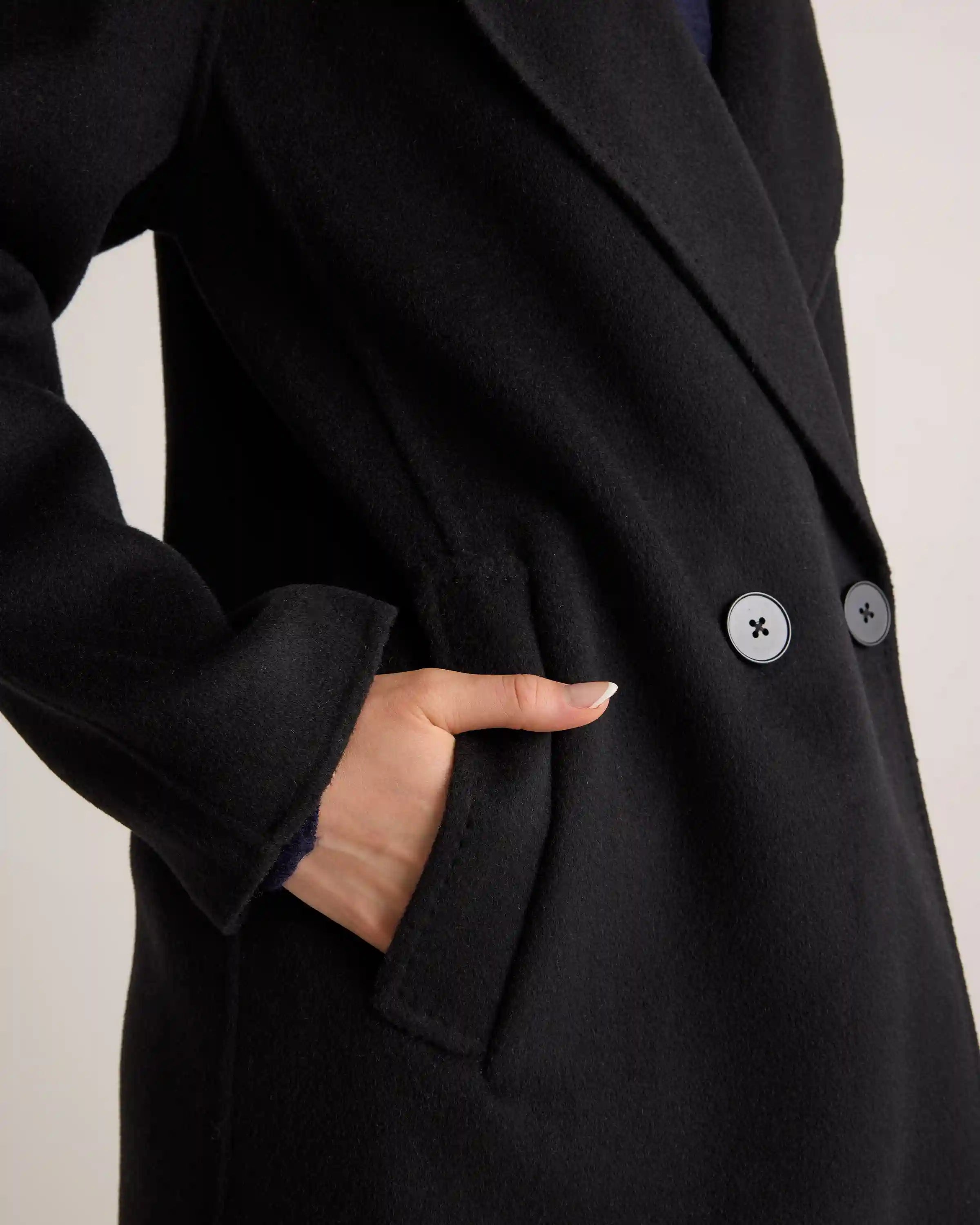 Double-Faced Merino Wool Notched Lapel Coat