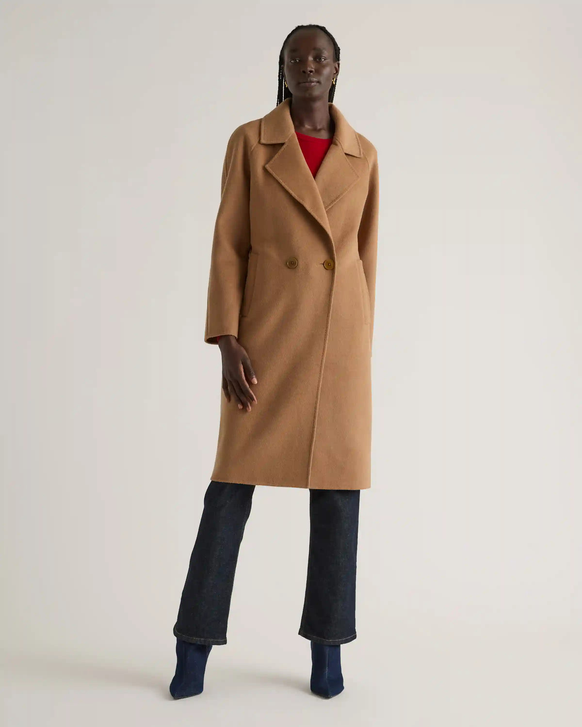 Double-Faced Merino Wool Notched Lapel Coat