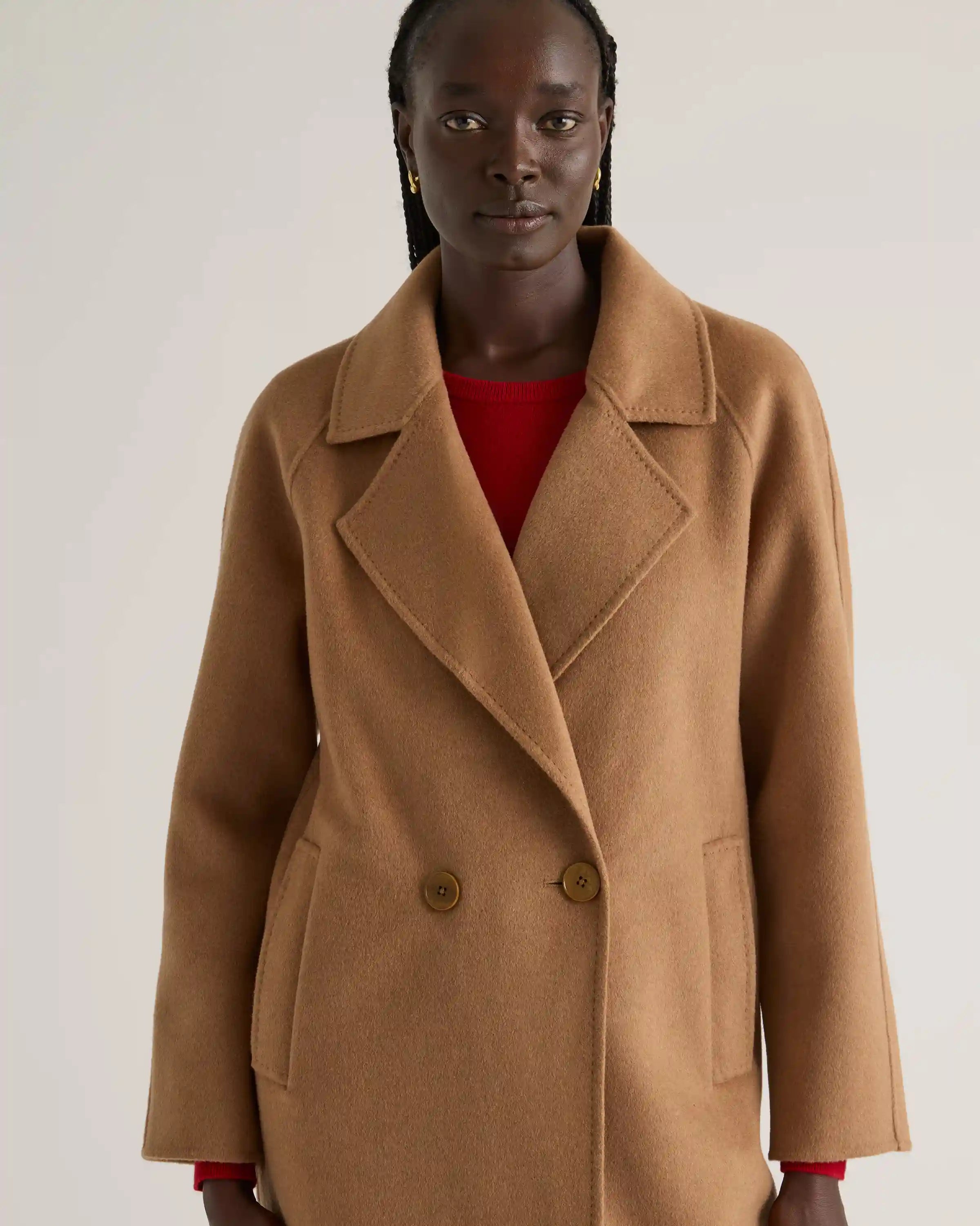 Double-Faced Merino Wool Notched Lapel Coat