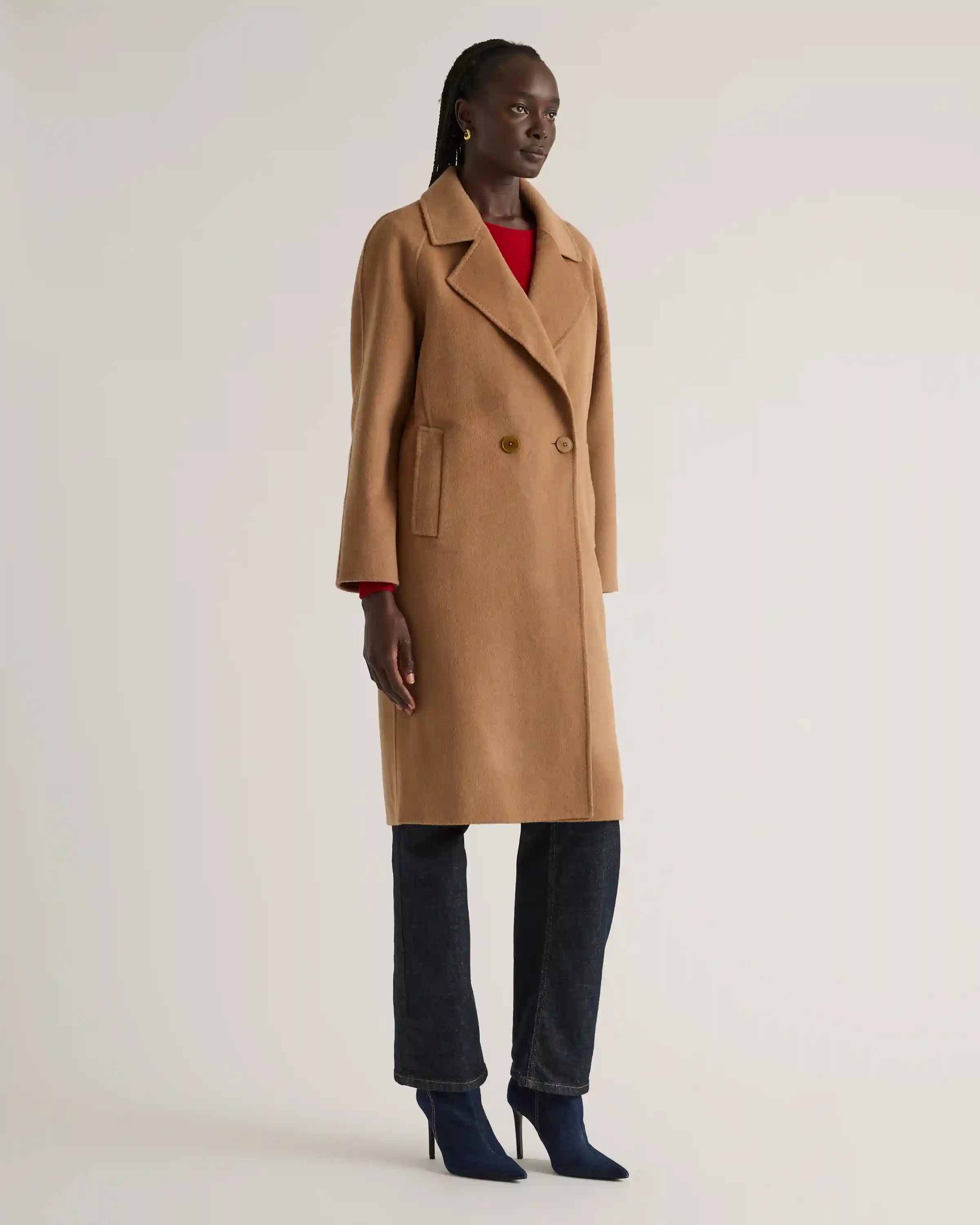 Double-Faced Merino Wool Notched Lapel Coat