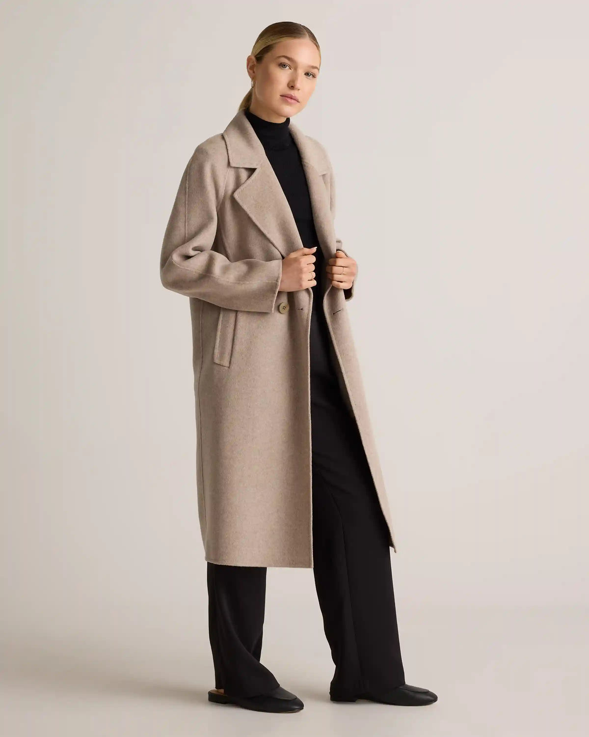 Double-Faced Merino Wool Notched Lapel Coat