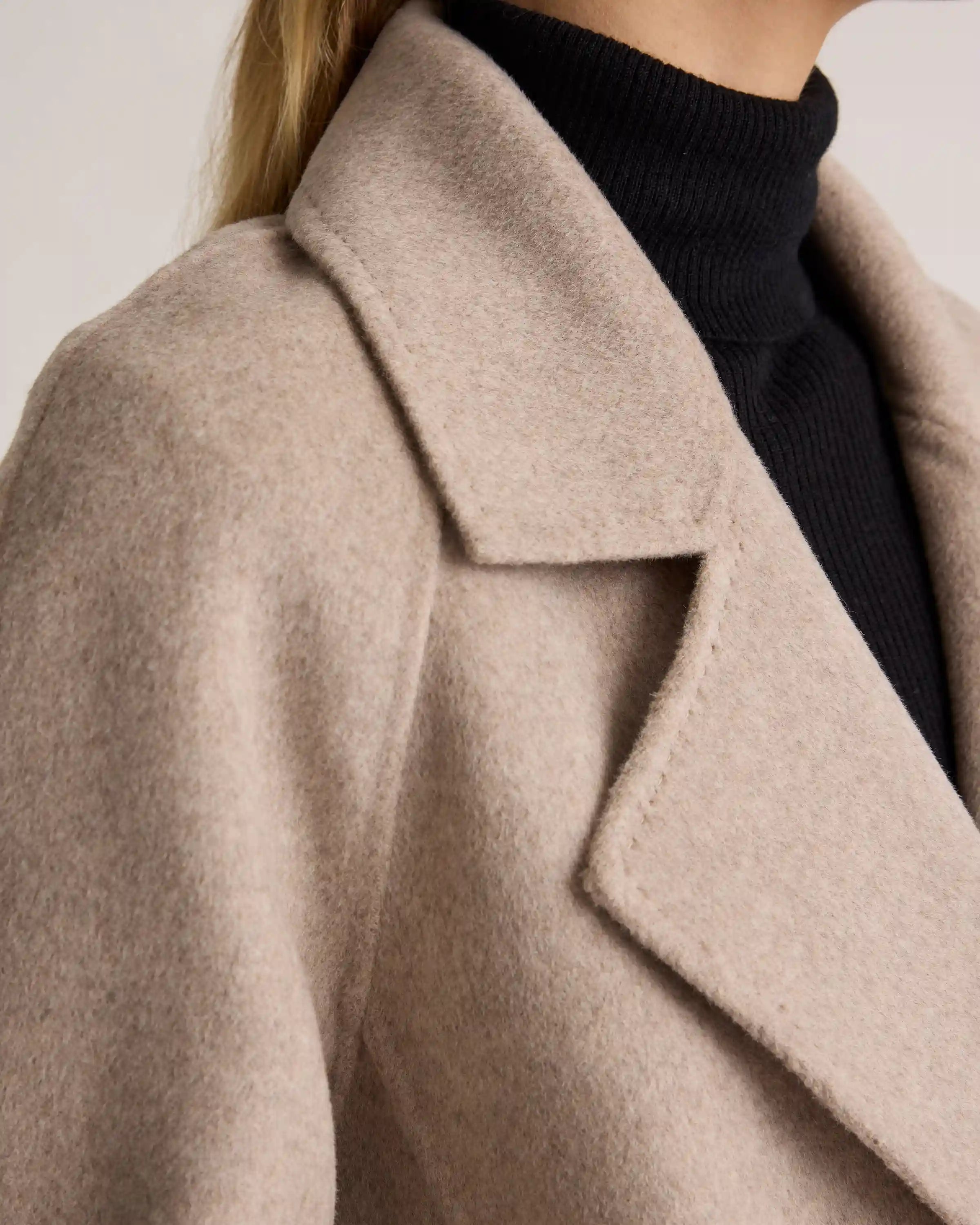 Double-Faced Merino Wool Notched Lapel Coat