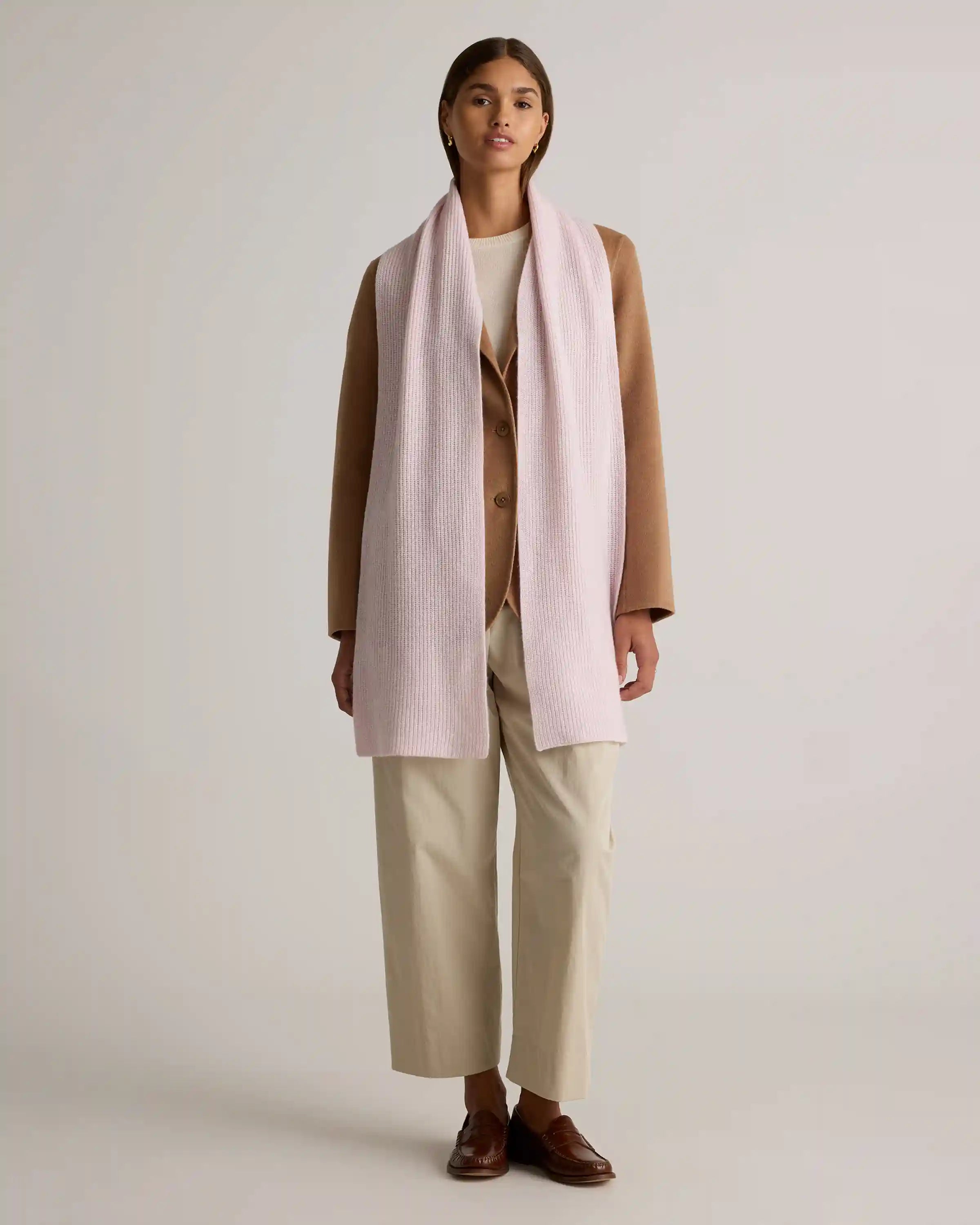Mongolian Cashmere Ribbed Scarf