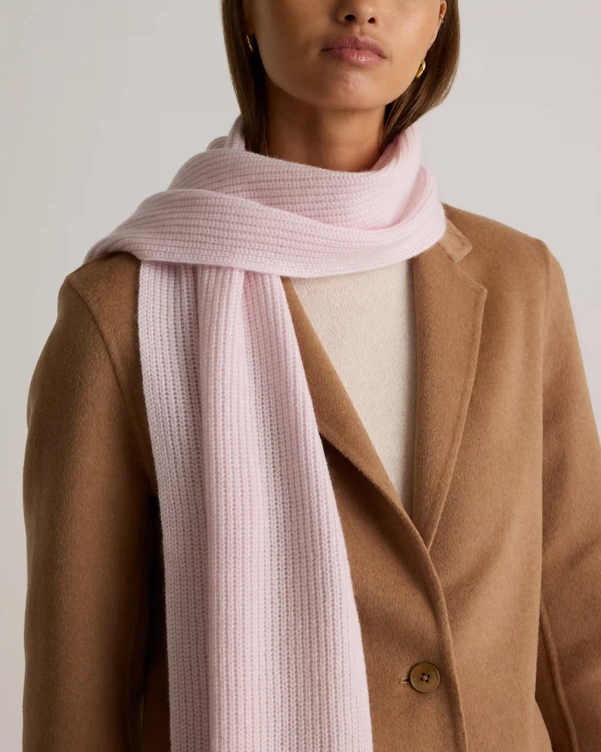 Mongolian Cashmere Ribbed Scarf