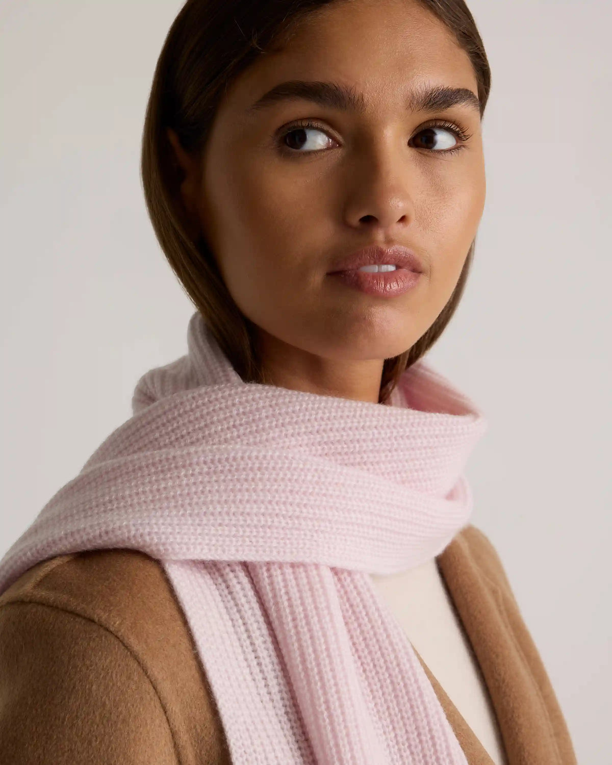 Mongolian Cashmere Ribbed Scarf