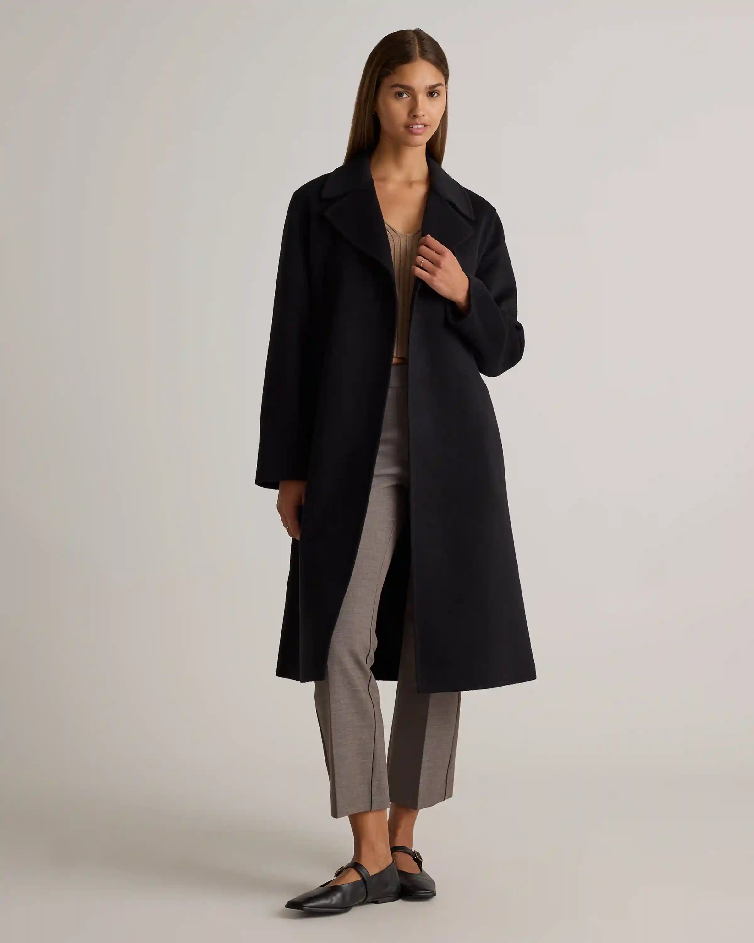 Double-Faced Merino Wool Trench Coat