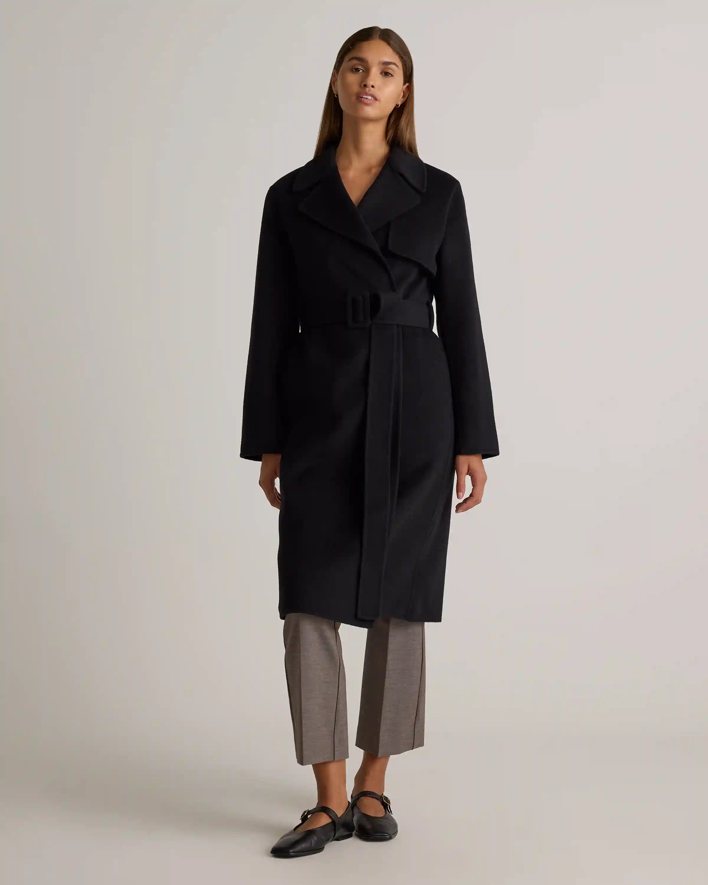 Double-Faced Merino Wool Trench Coat