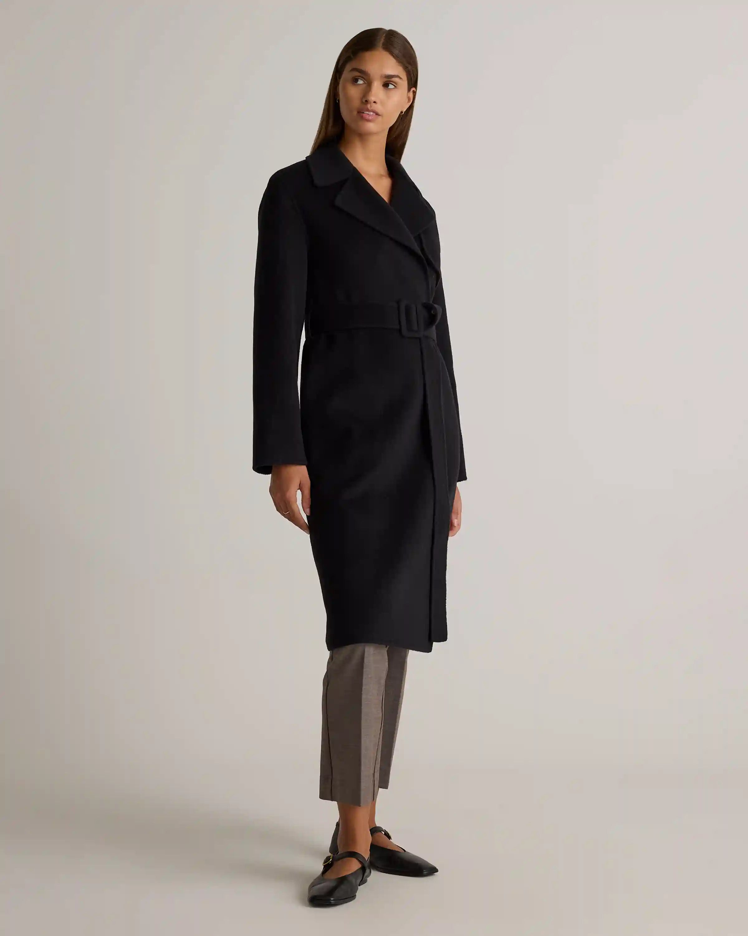 Double-Faced Merino Wool Trench Coat