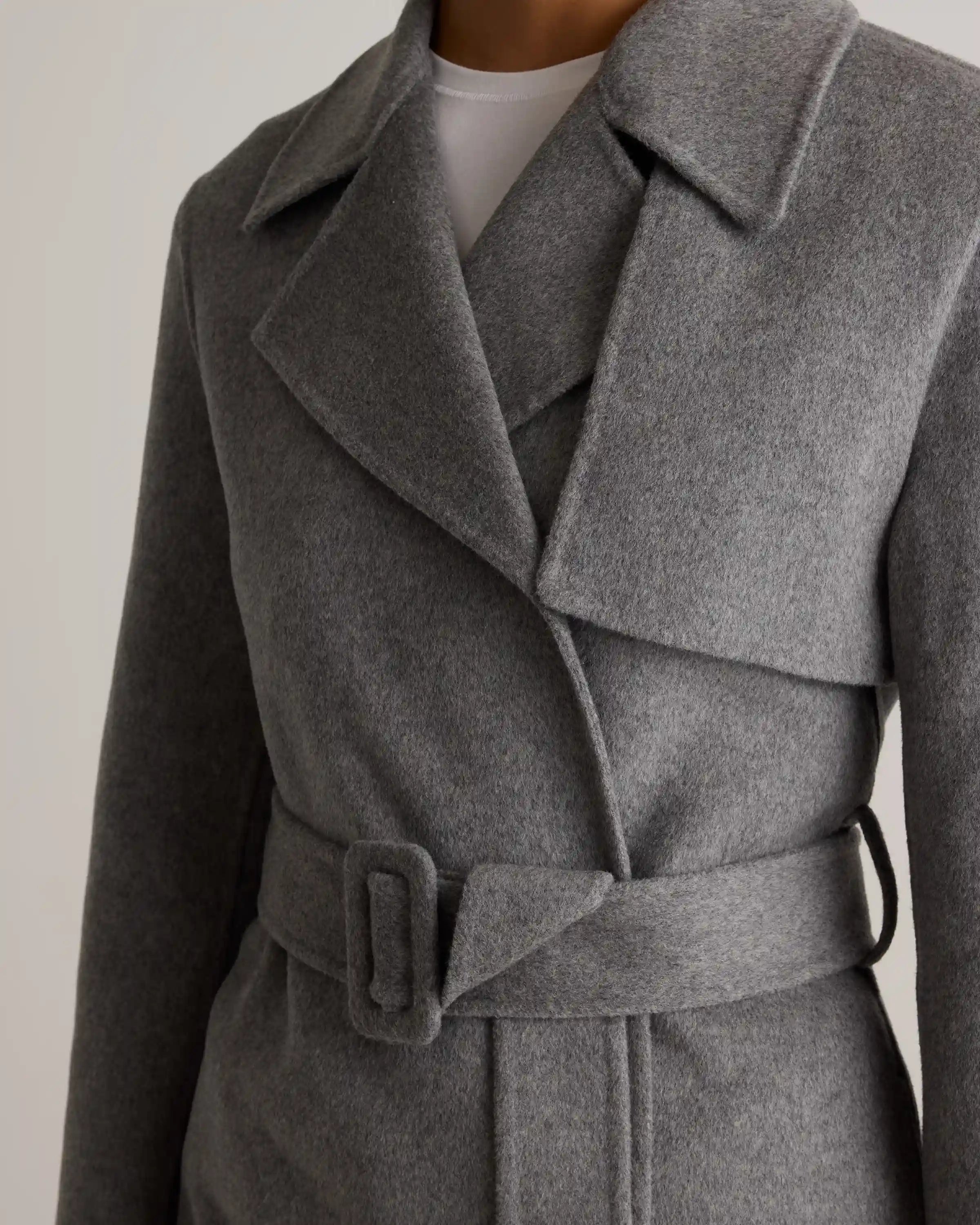 Double-Faced Merino Wool Trench Coat