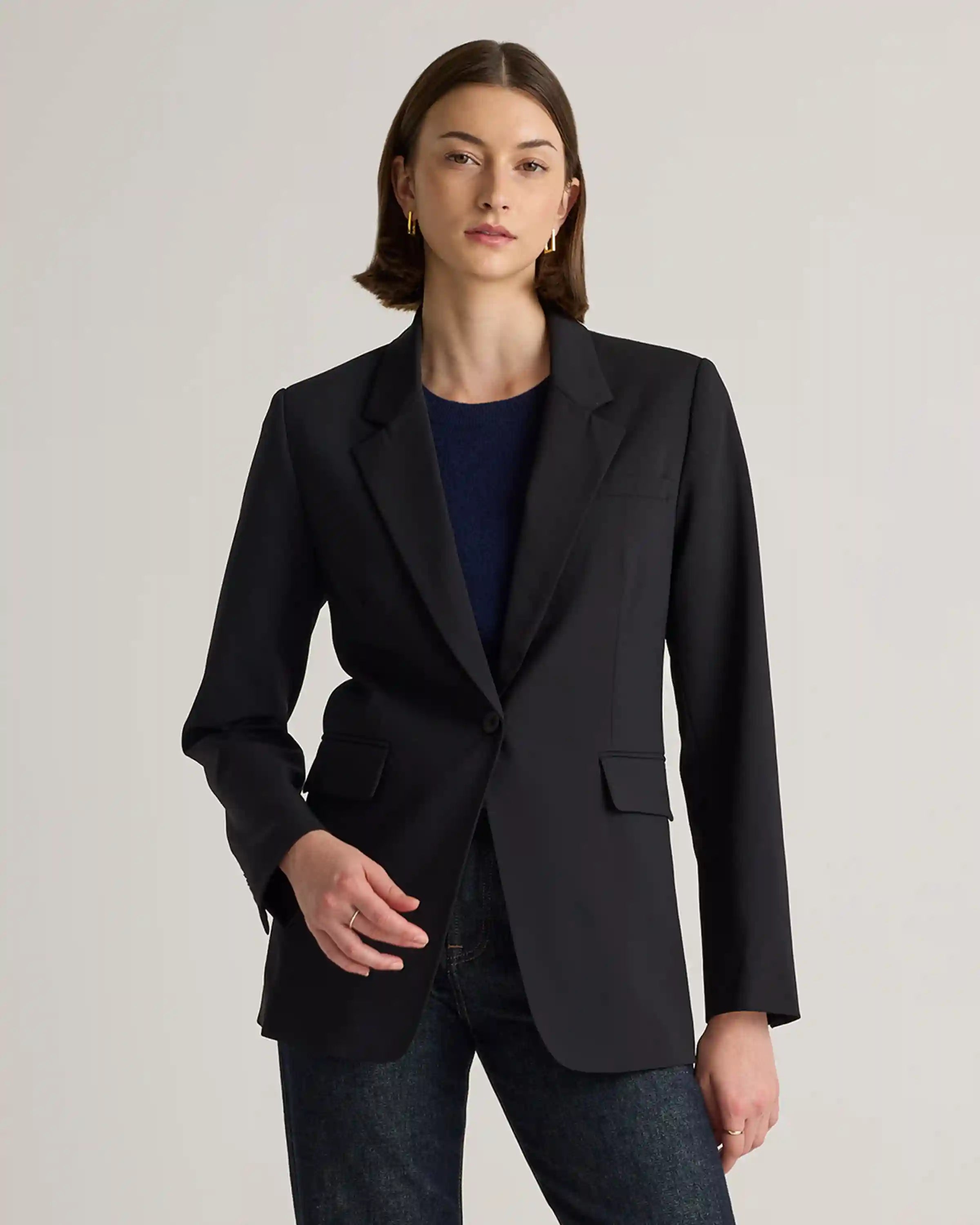 Italian Wool Long Blazer