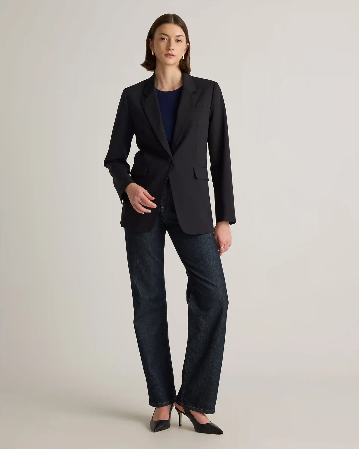 Italian Wool Long Blazer