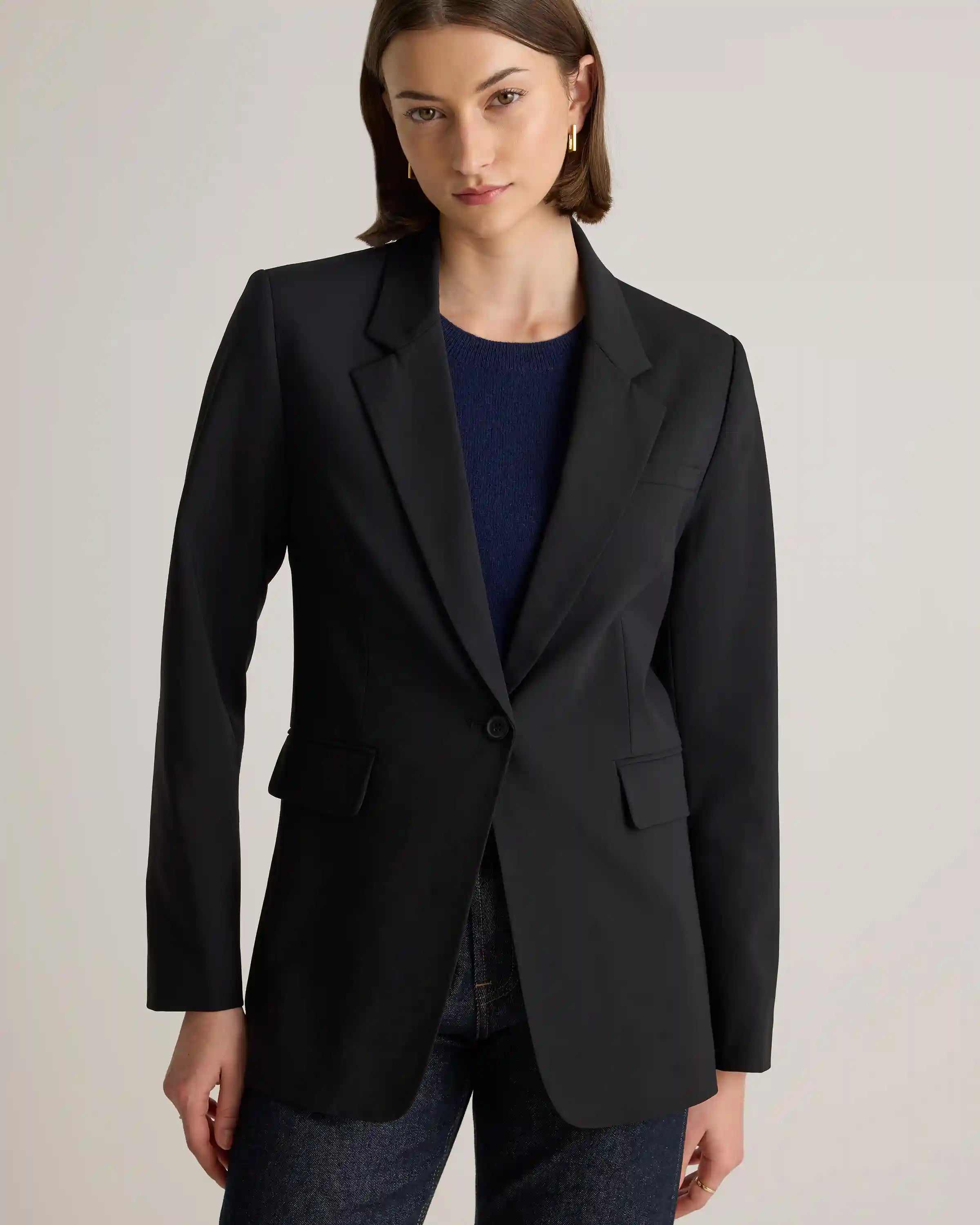 Italian Wool Long Blazer
