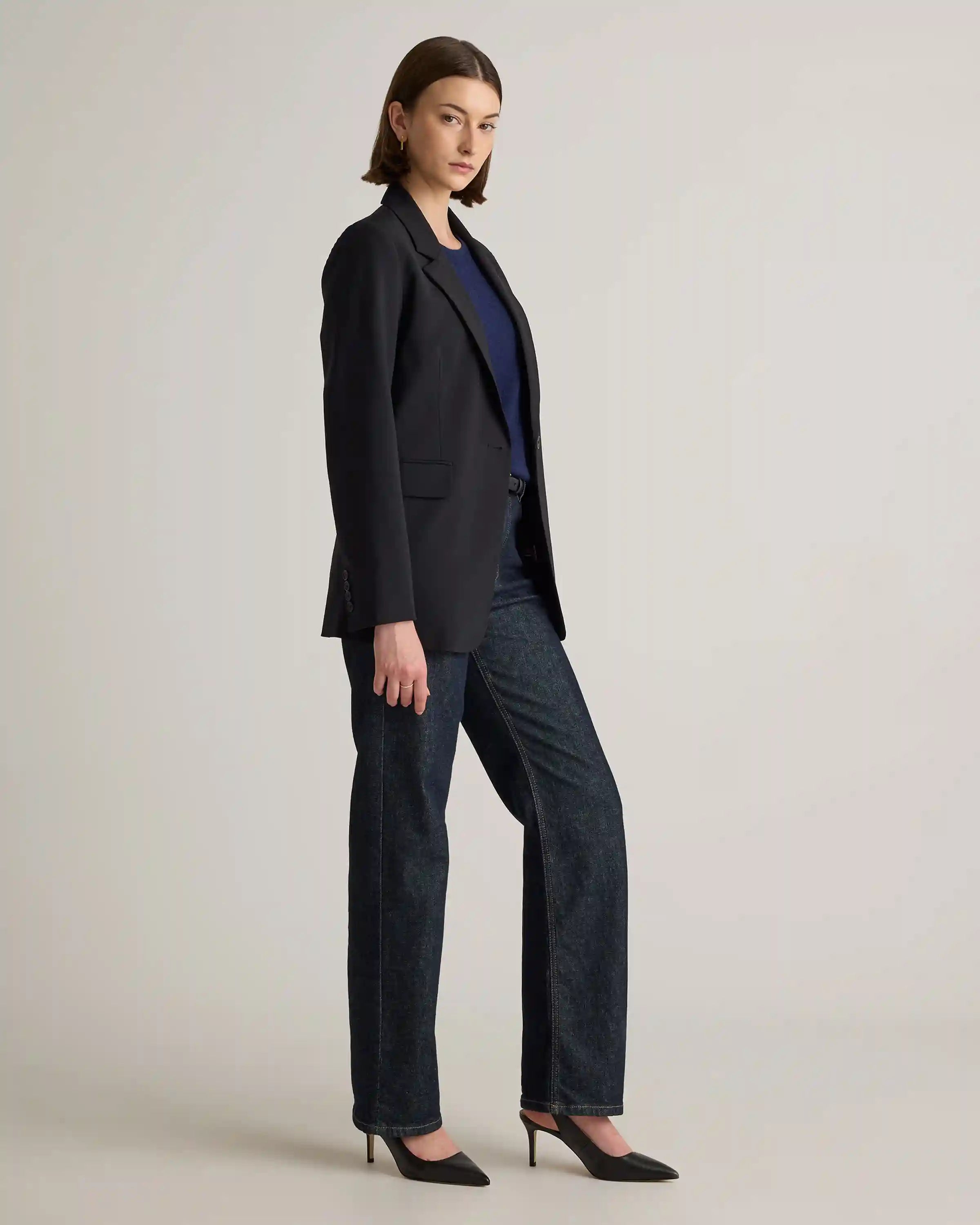 Italian Wool Long Blazer
